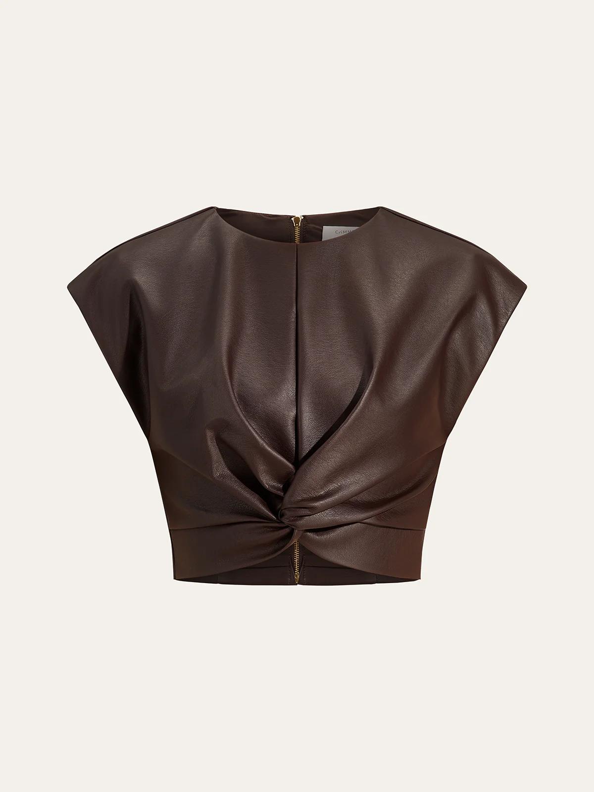 Faux Leather Knotted Top - Wholesalesil