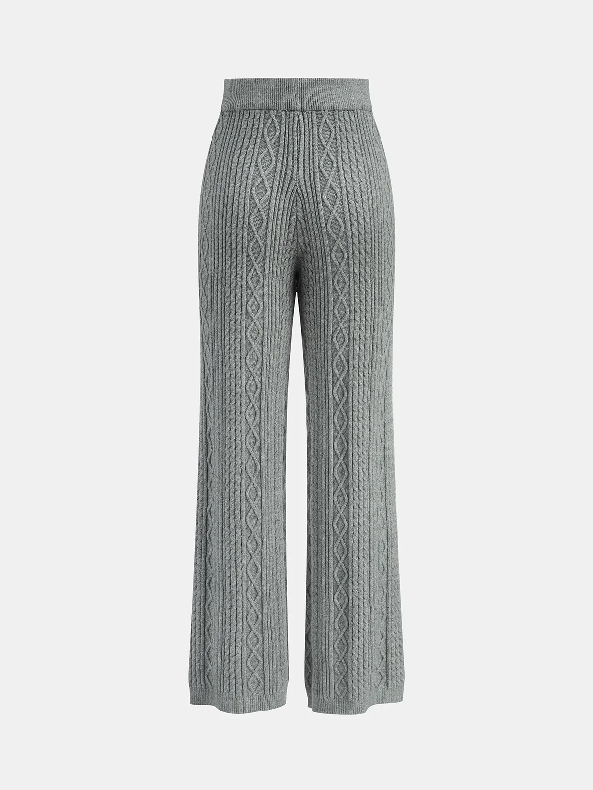 Cable Knit Mid-Waist Drawstring Pants - Wholesalesil