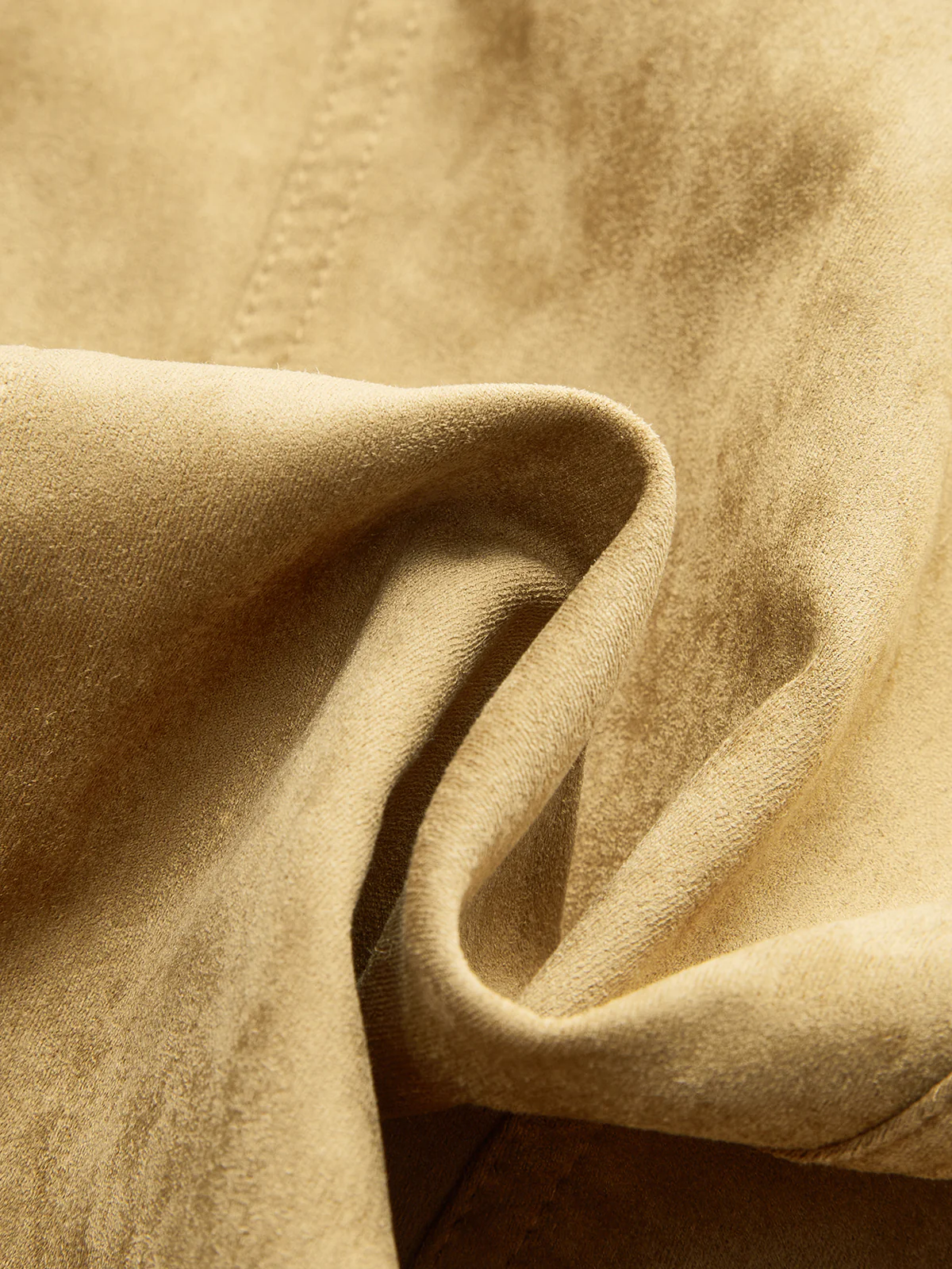 Belted Collared Suede Effect Jacket - Wholesalesil