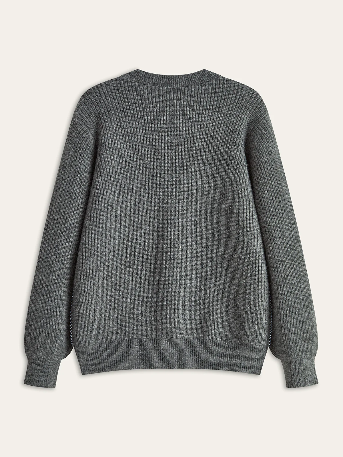 Contrast Trim Denim Panel Cardigan - Wholesalesil