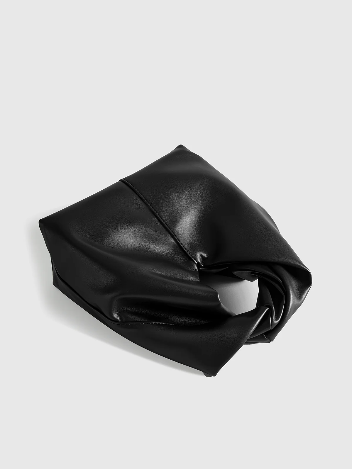 PU Leather Handbag with Twisted Top Handle - Wholesalesil