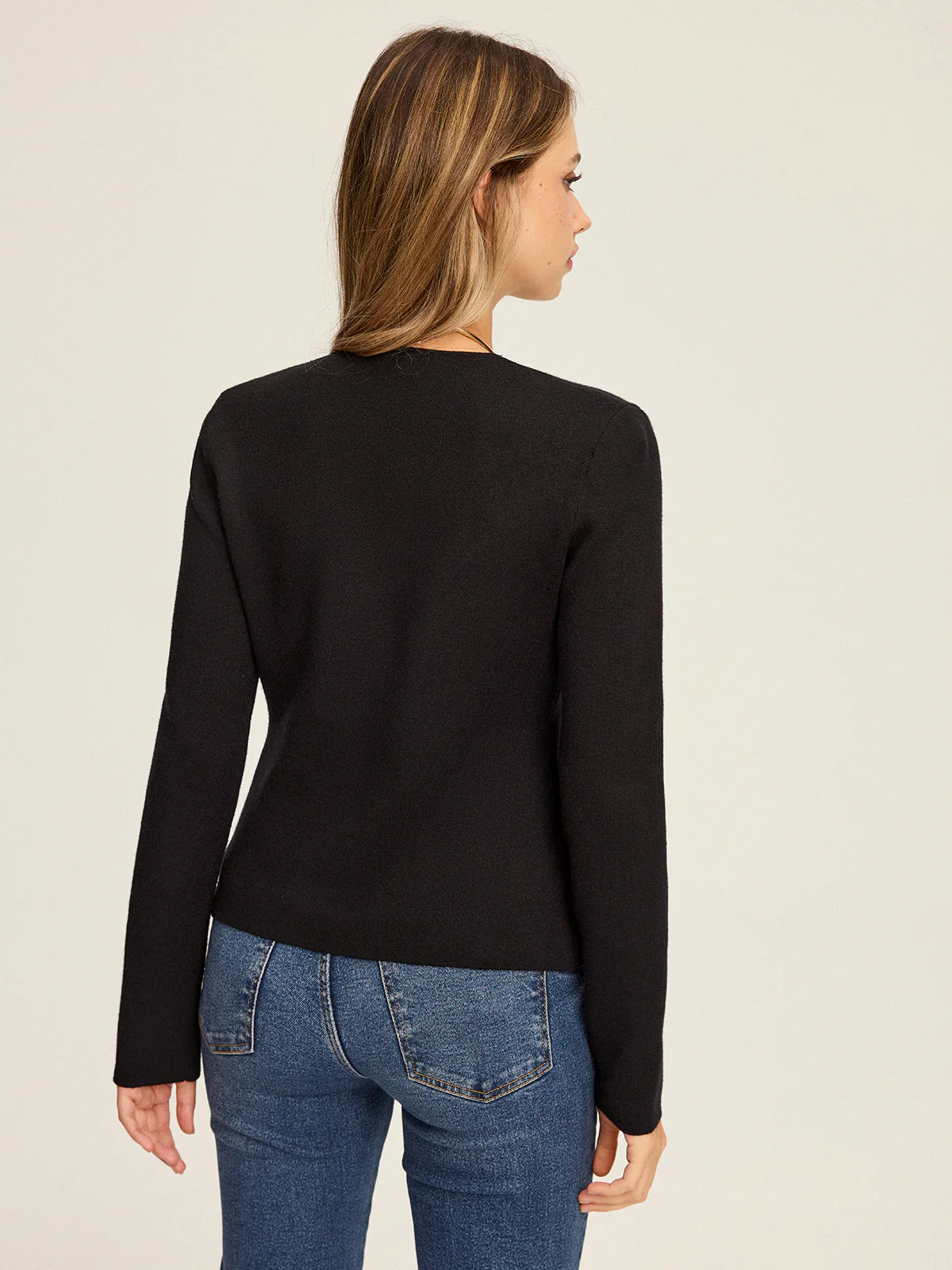 Deep V-Neck Asymmetric Knit Cardigan - Wholesalesil