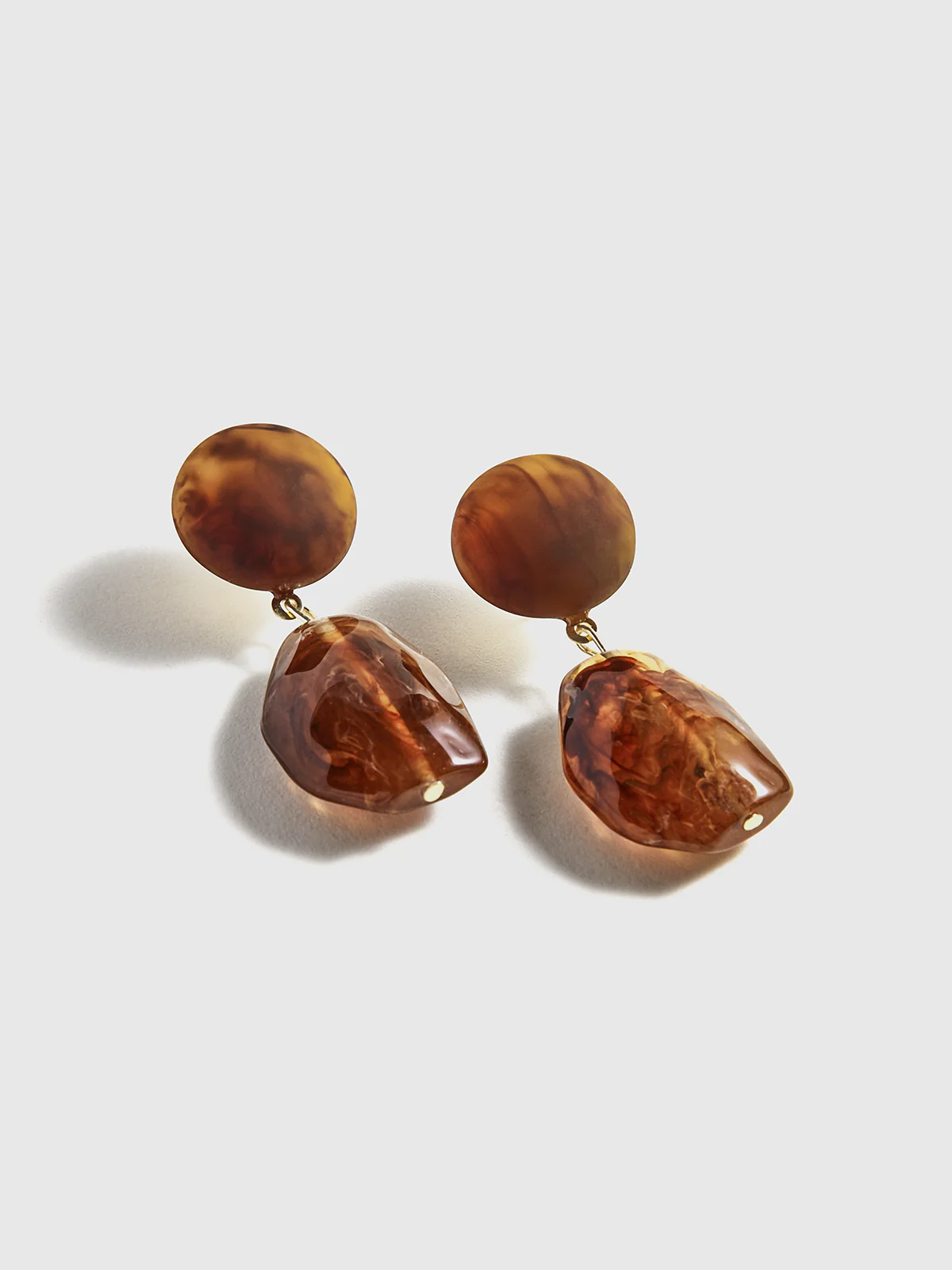 Tortoiseshell Acrylic Drop Earrings - Wholesalesil