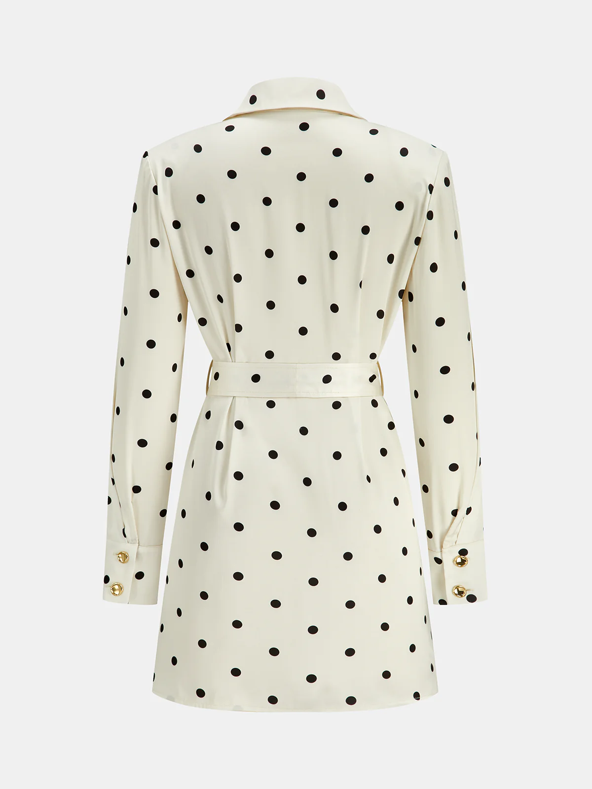 Polka Dot Belted Blazer Dress - Wholesalesil