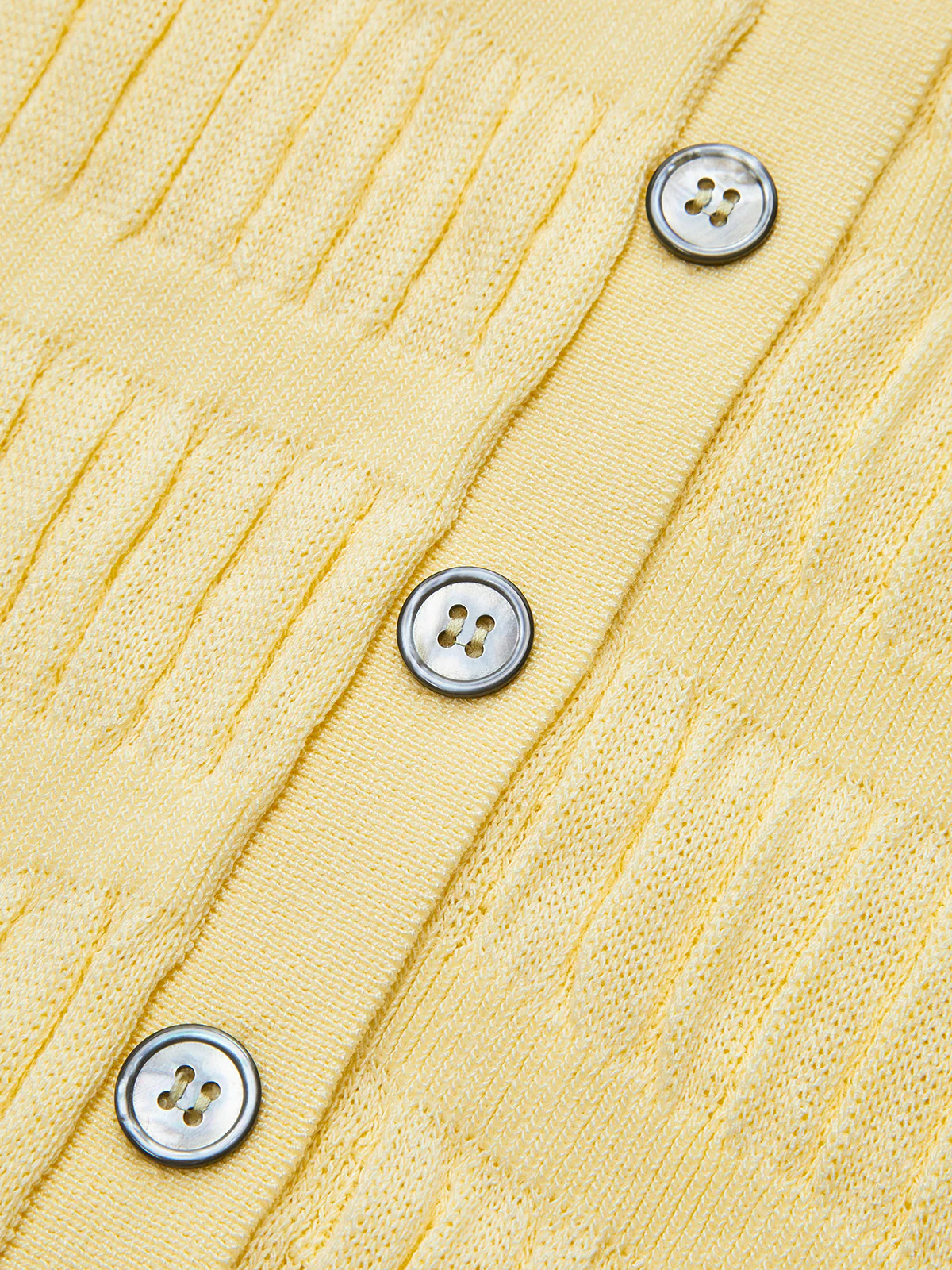 Shirt Collar Textured Knit Button Cardigan - Wholesalesil