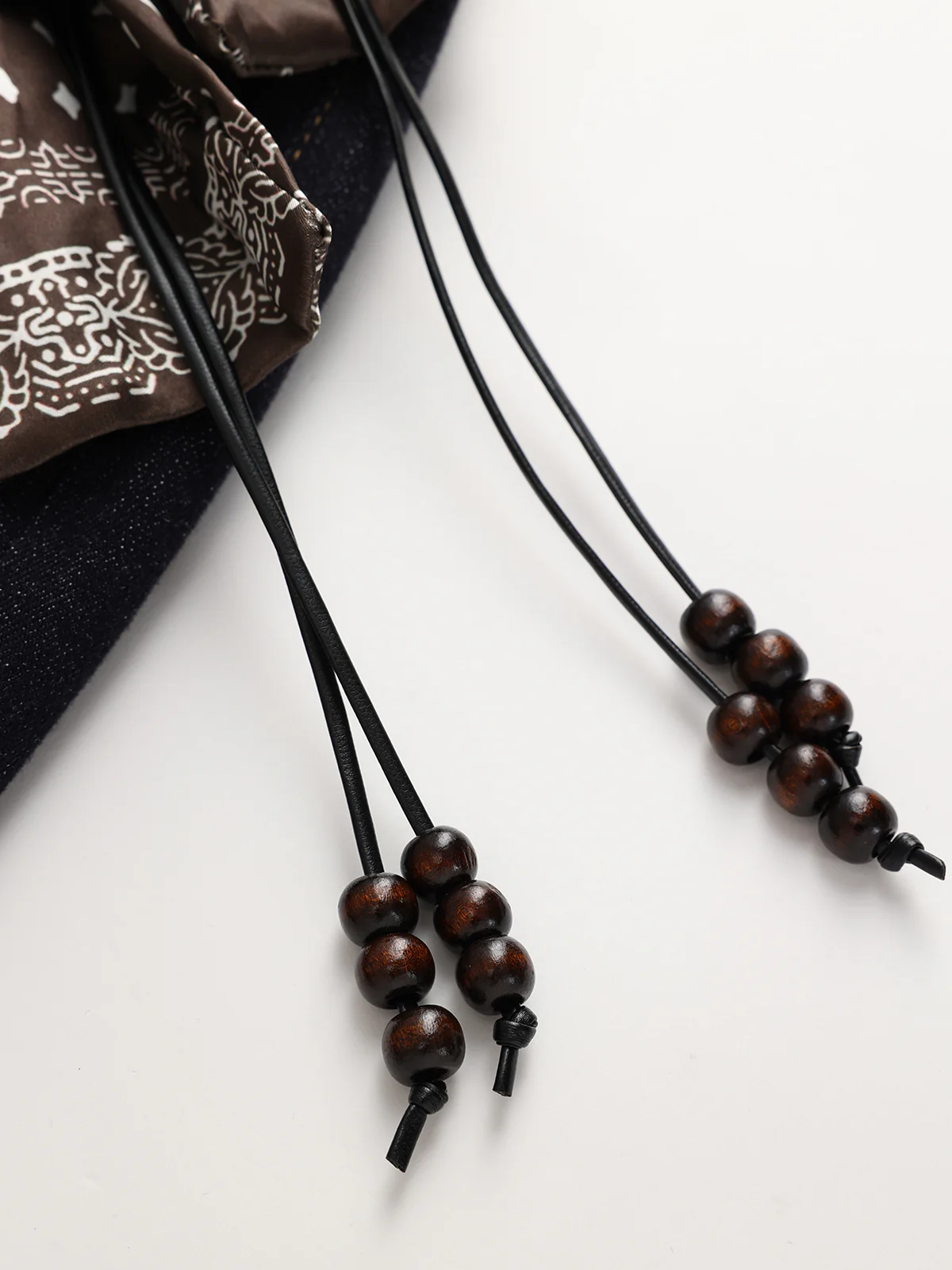 Mid-Waist Flared Jeans with Scarf Belt - Wholesalesil