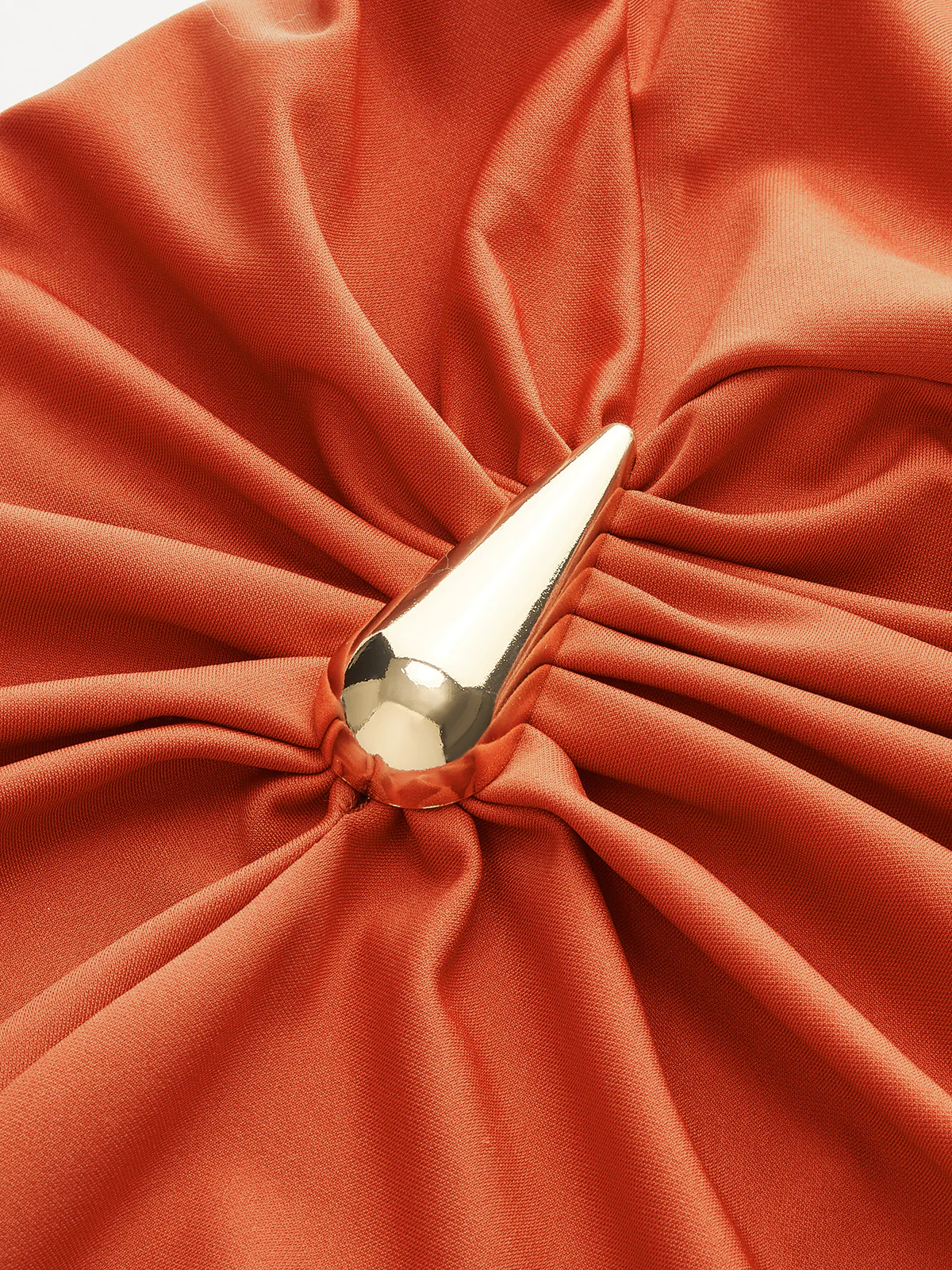 Metal Detail Asymmetric Ruched Mini Dress - Wholesalesil