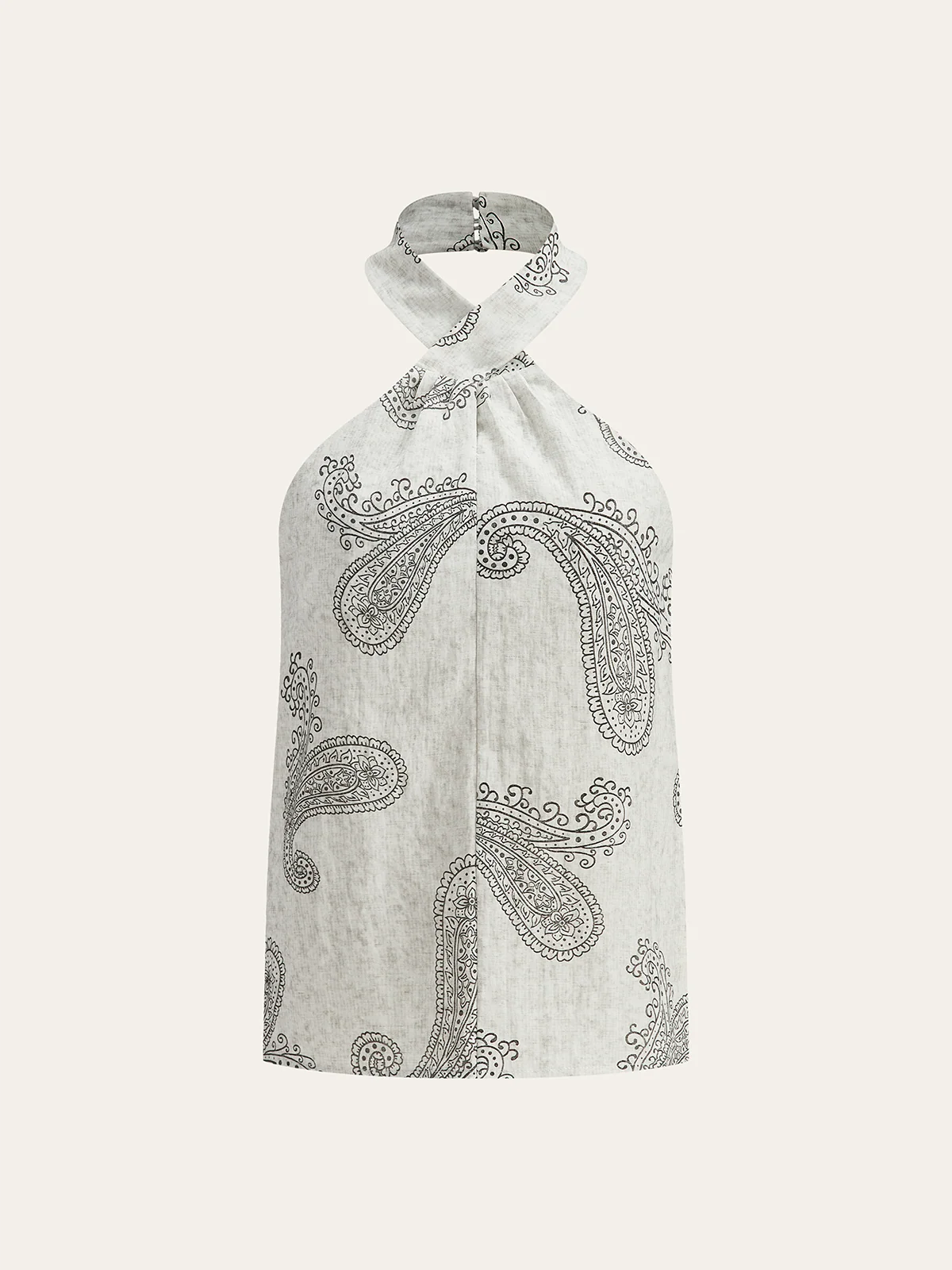 Boho Print Halter Backless Top - Wholesalesil