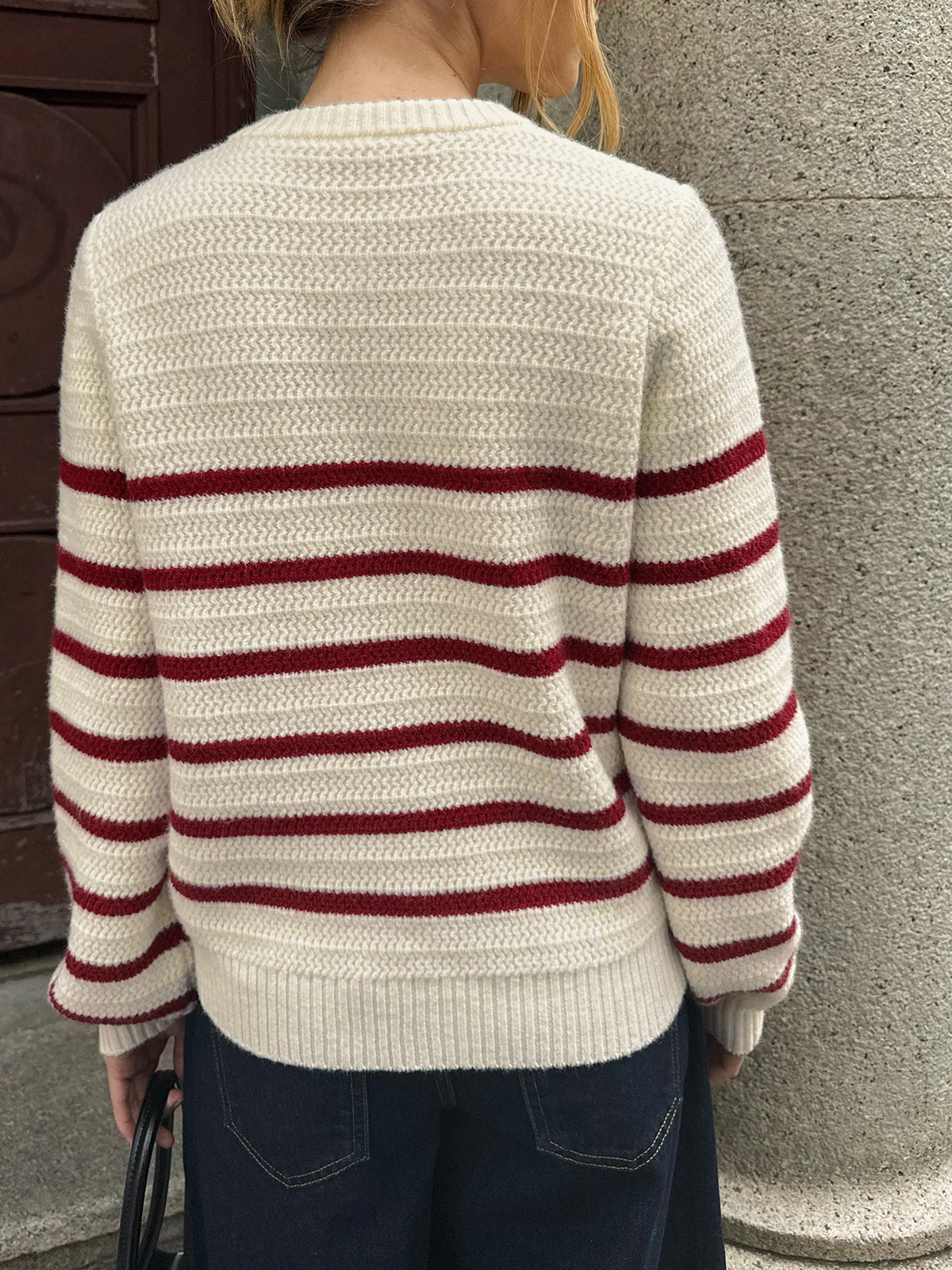 Striped Metal Button Cardigan - Wholesalesil