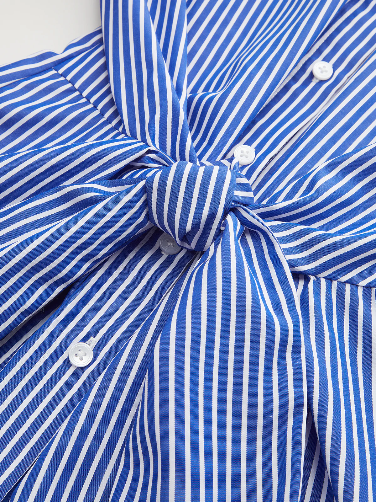 Striped Knot Shirt Dress - Wholesalesil