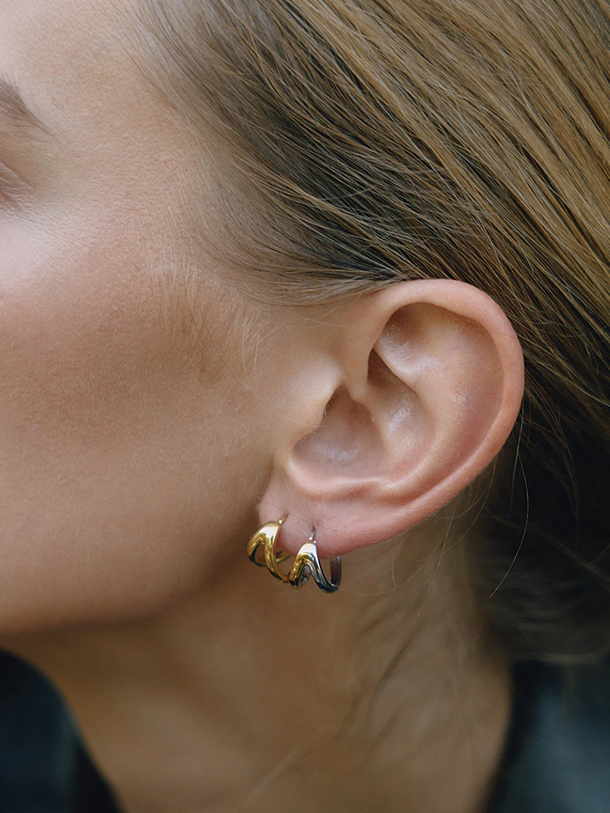 Irregular Shaped Hoop Earrings - Wholesalesil