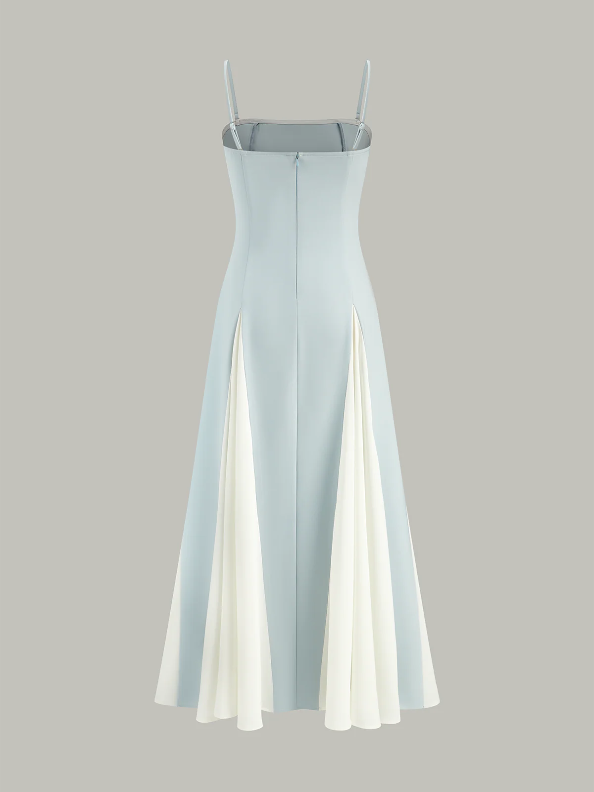 Color Block Detachable Strap Maxi Dress - Wholesalesil