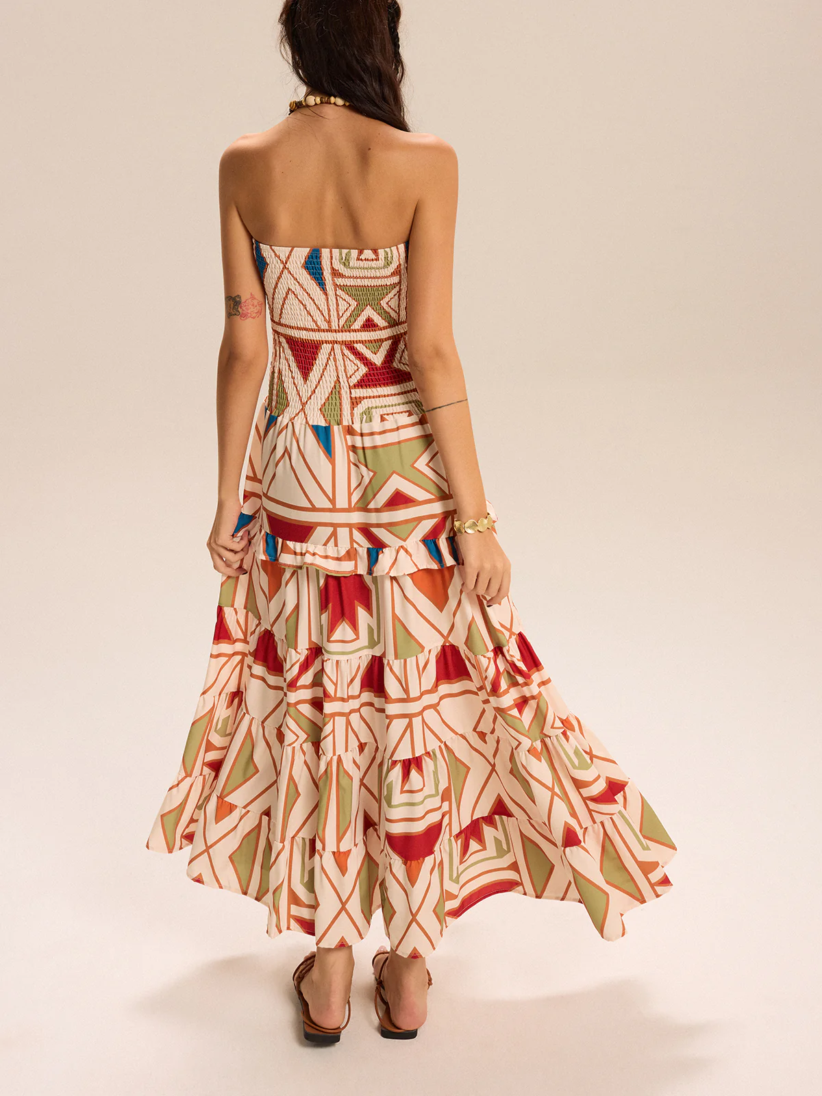 Color-Block Strapless Tiered Maxi Dress - Wholesalesil