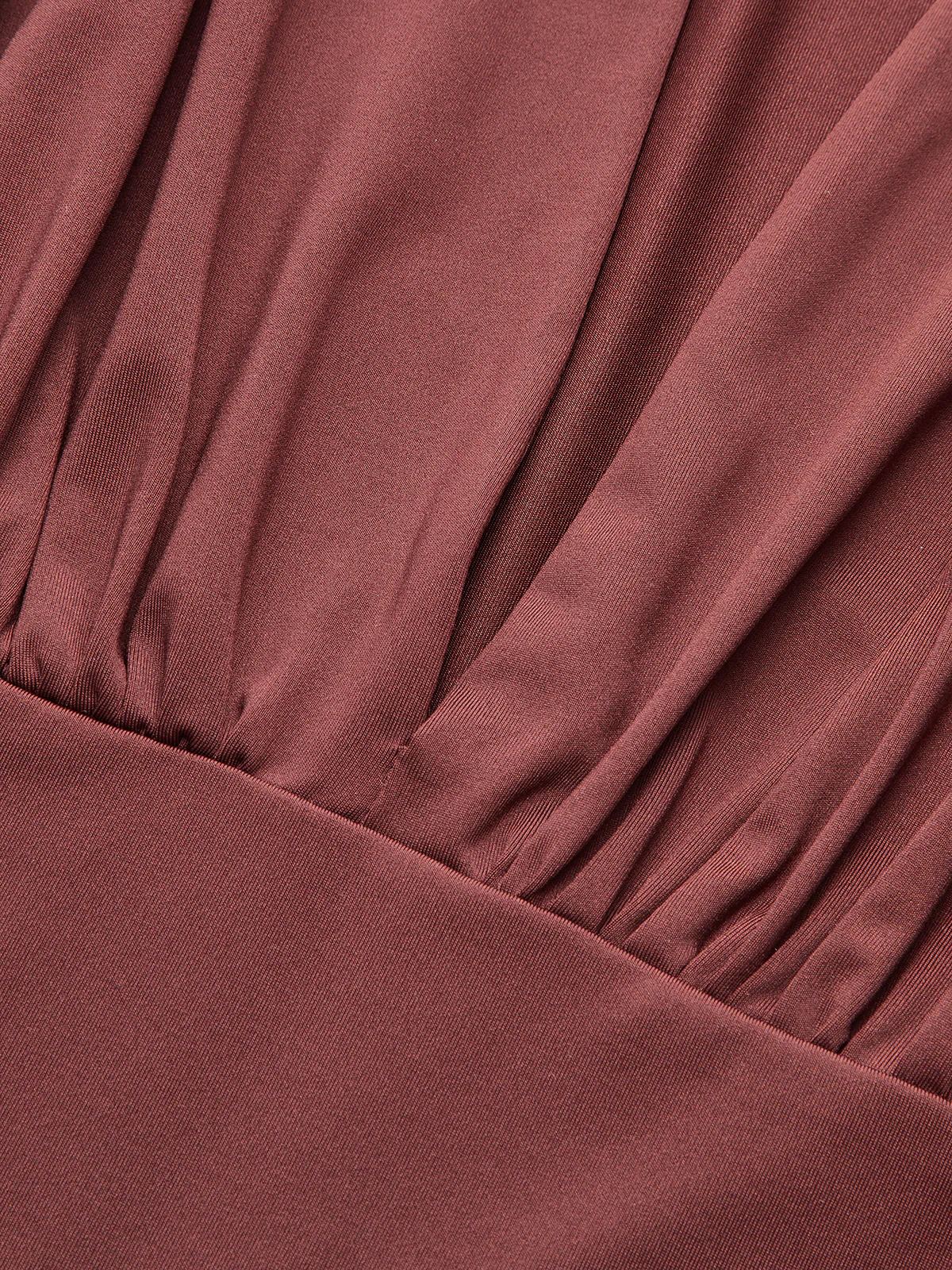 Boxy Shoulder Draped Plunging Neckline Bodysuit - Wholesalesil