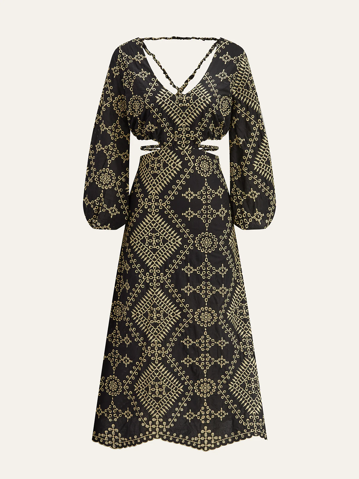 Embroidered Cut-out Maxi Dress - Wholesalesil