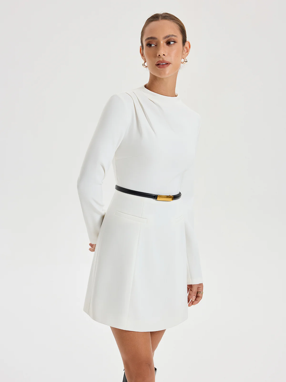 Shoulder-ruched Minimal Dress - Wholesalesil