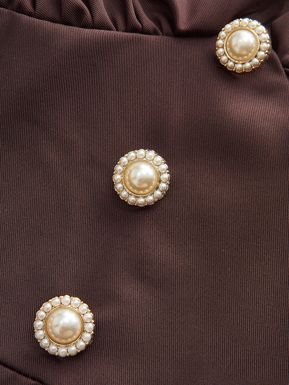 V-Neck Puff Sleeve Button Fitted Dress - Wholesalesil