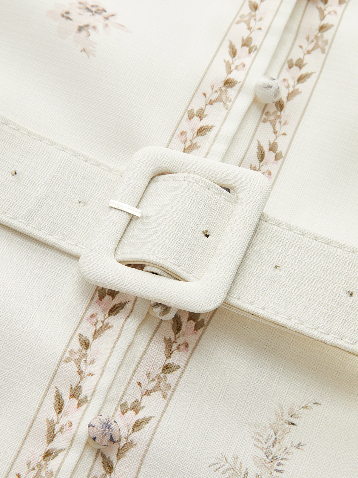 Floral Print Stand Collar Belted Midi Dress - Wholesalesil