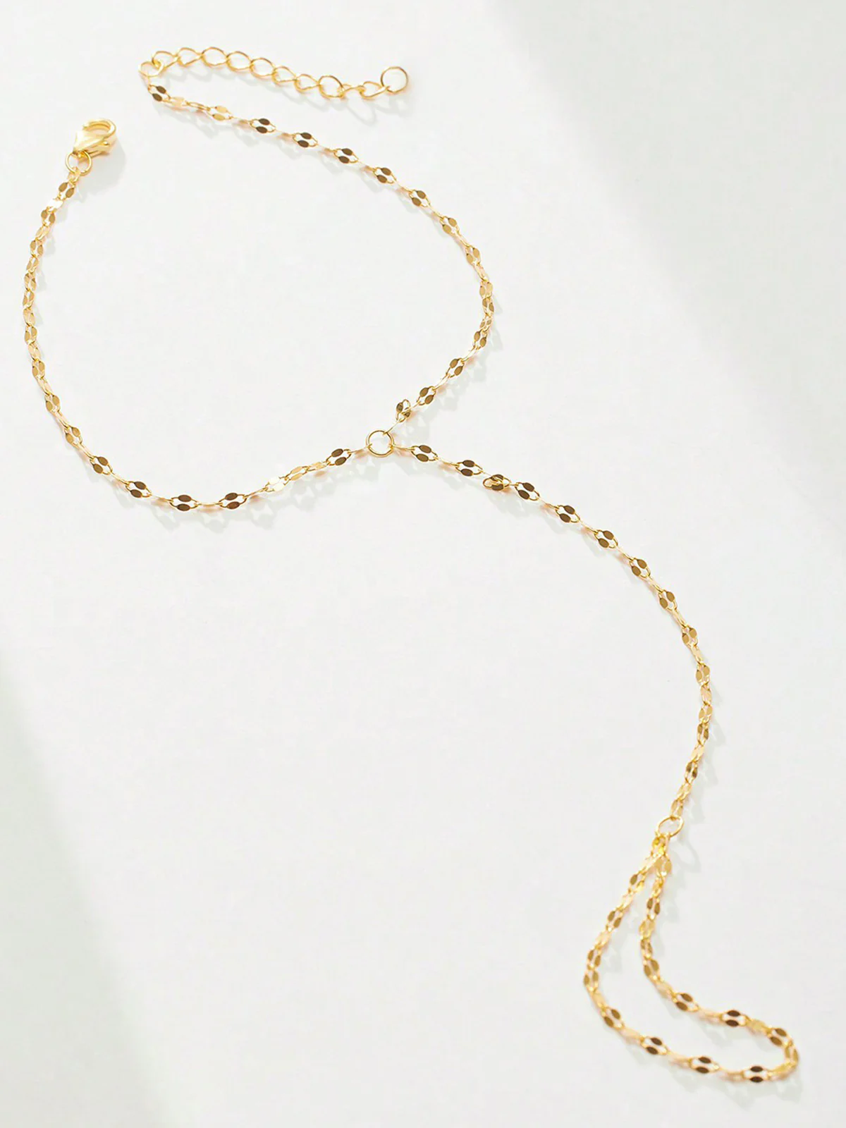 Golden Chain Finger Bracelet - Wholesalesil