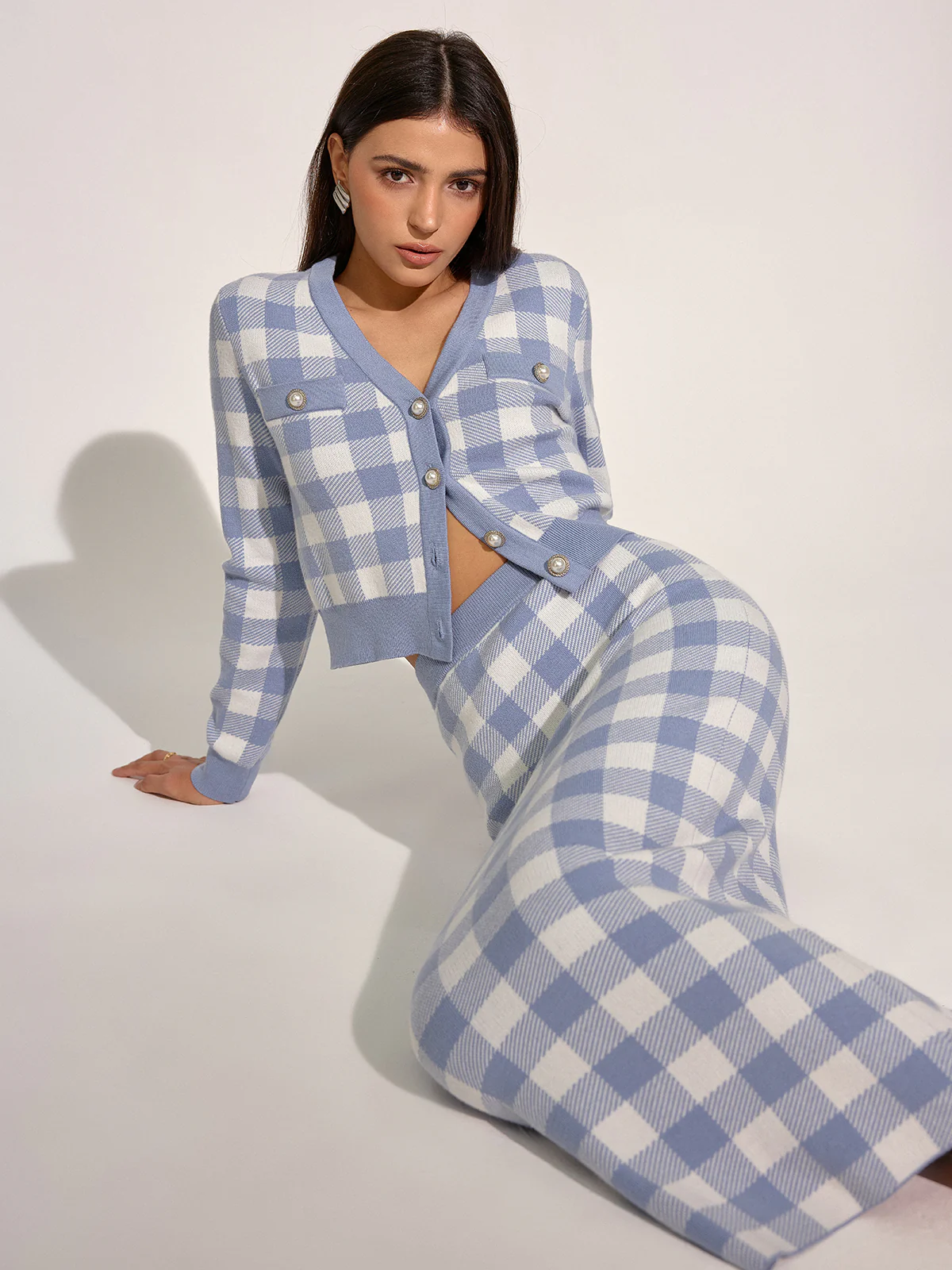 Vintage Plaid Wool Blend Cardigan - Wholesalesil