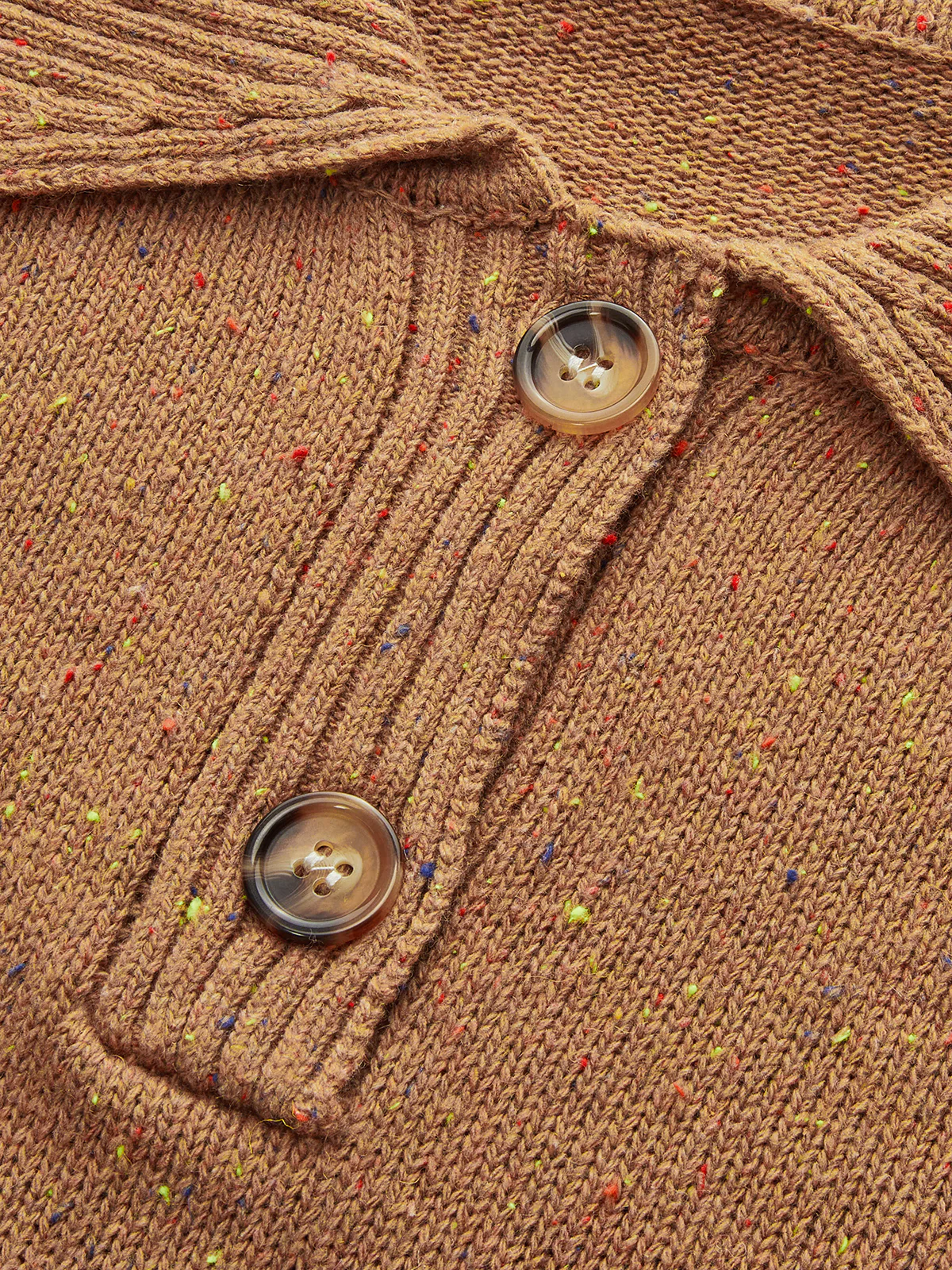 Subtle Fleck Detail Wool-Blend Knit Polo Sweater - Wholesalesil