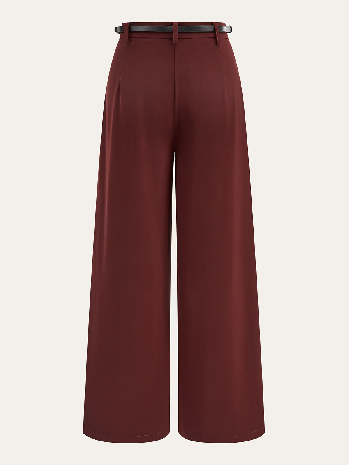 Belted Pleated Wide-Leg Pants - Wholesalesil