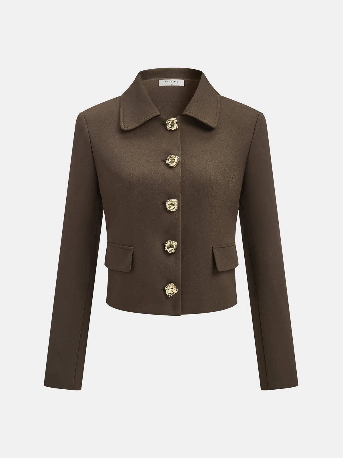 Collared Metal Button Jacket - Wholesalesil