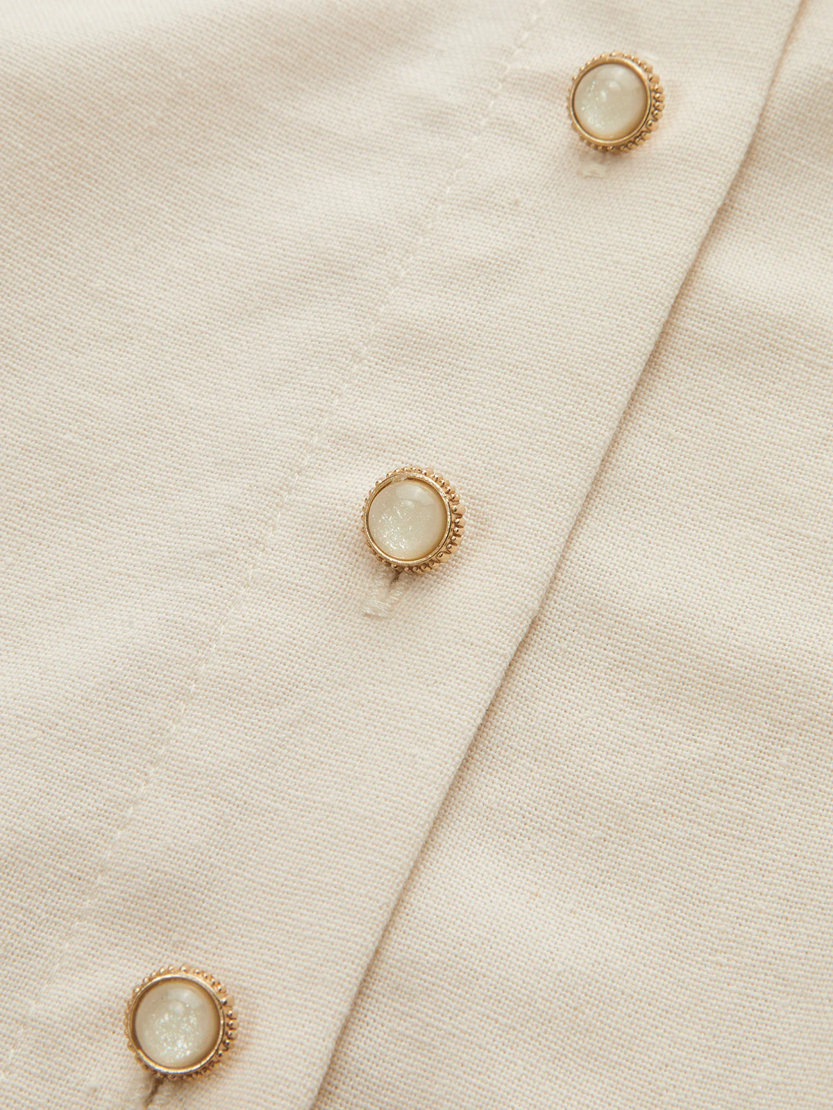 Stand Collar Button Lace Waist Dress - Wholesalesil