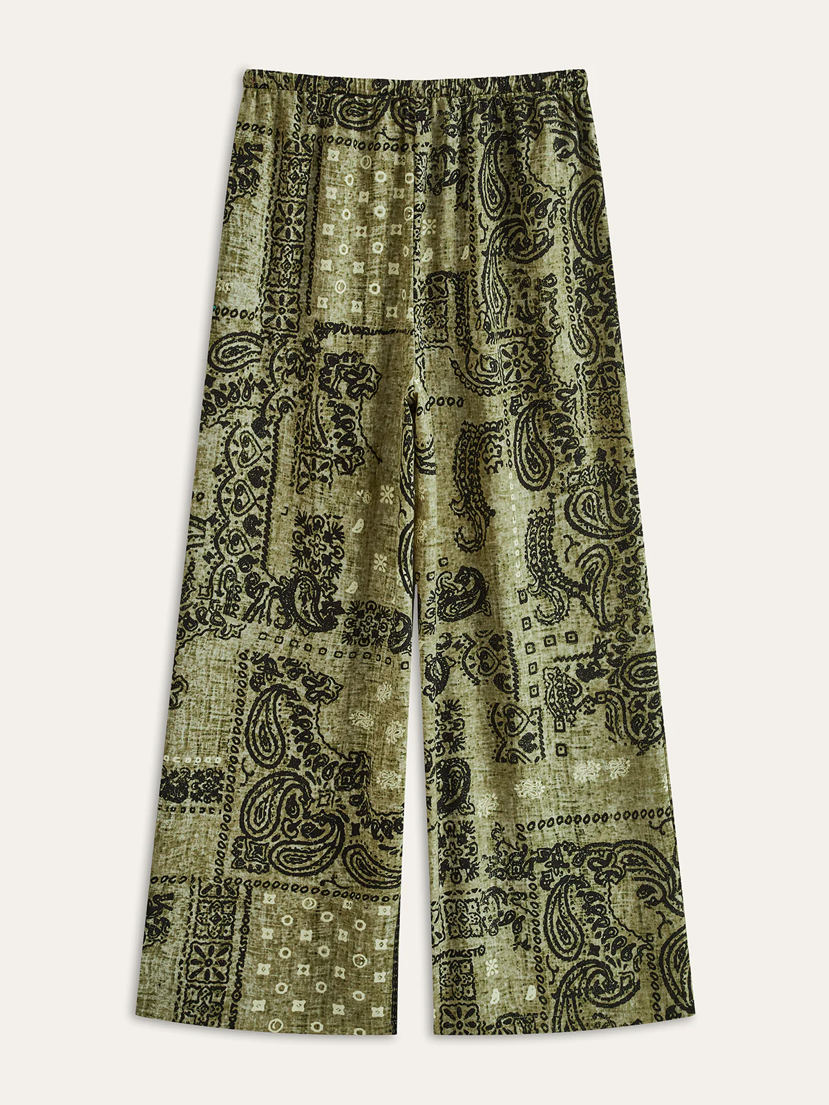 Paisley Print Wide-Leg Pants - Wholesalesil