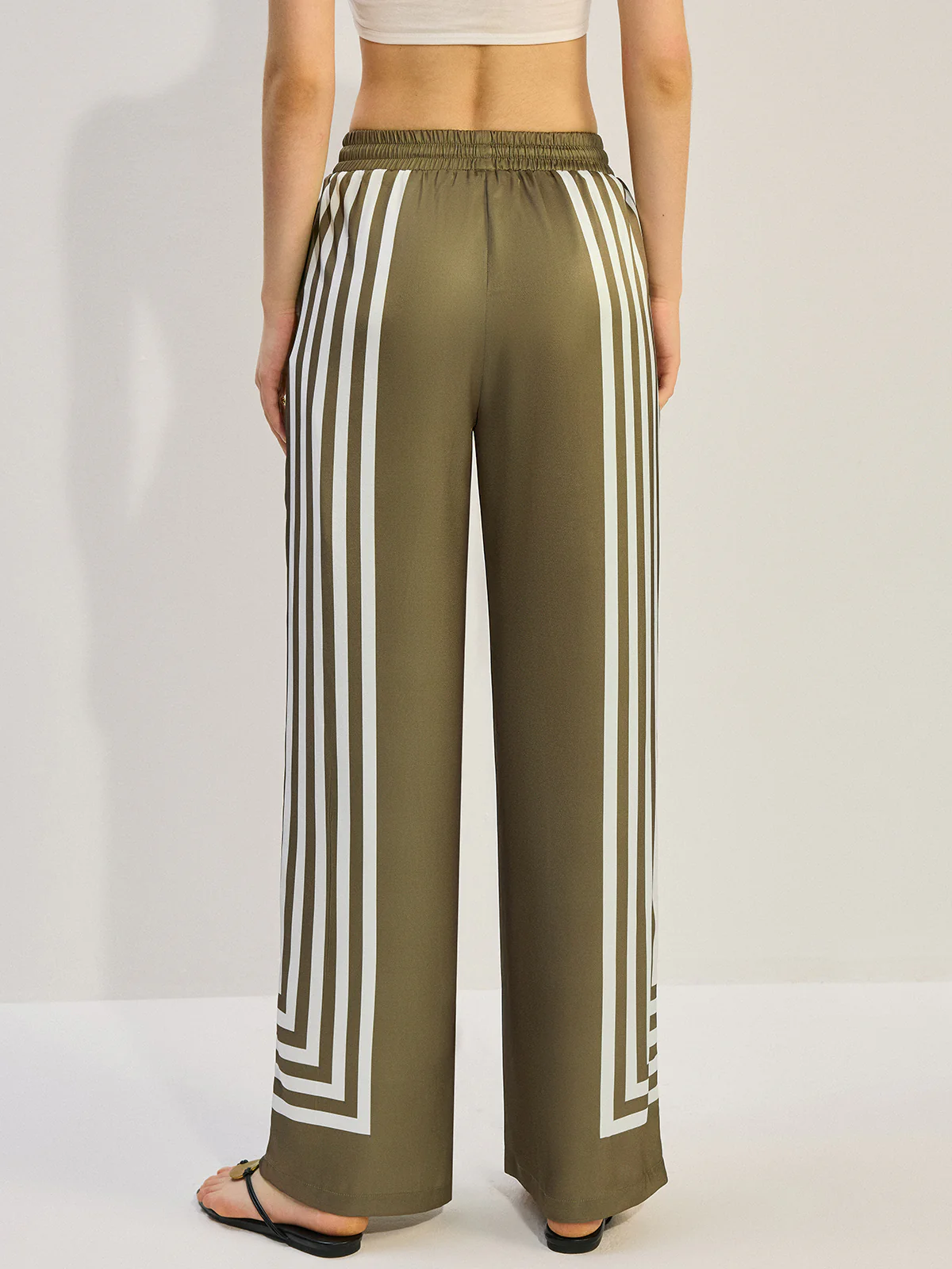 Striped Satin Pants - Wholesalesil