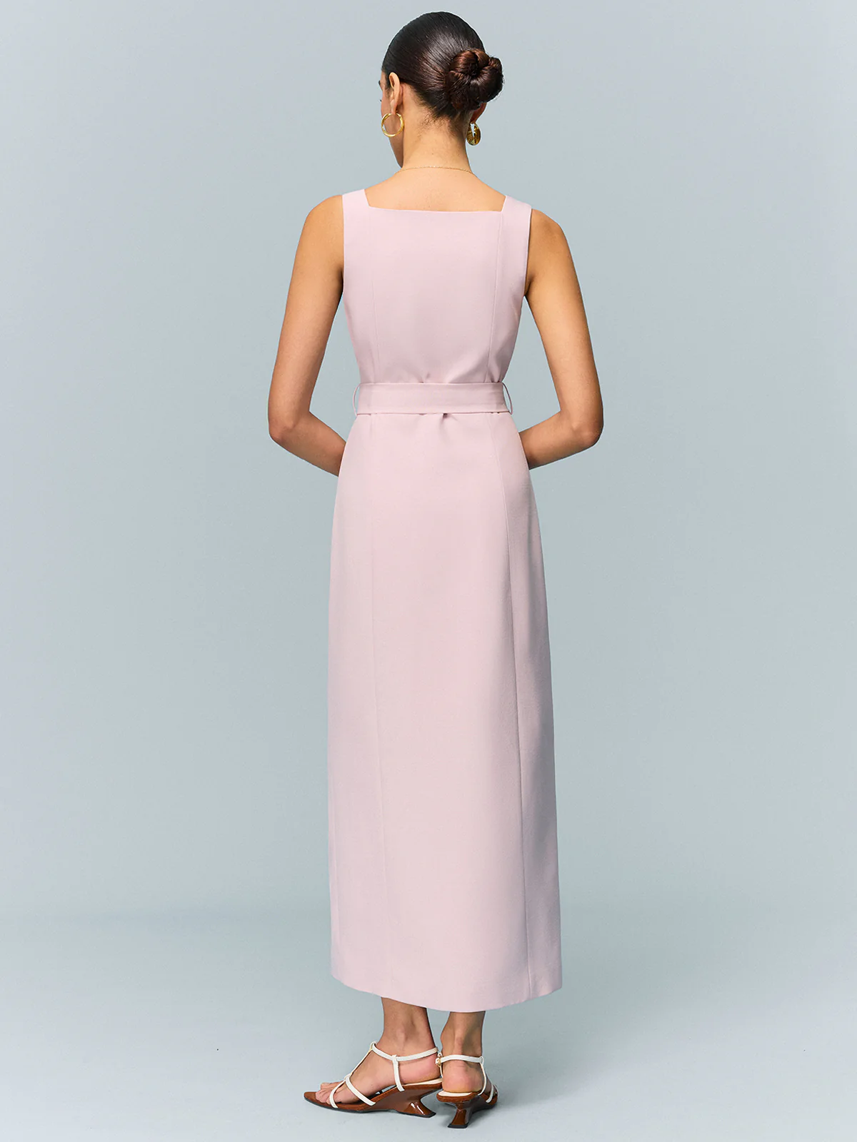 Belted Button-Front Maxi Dress - Wholesalesil