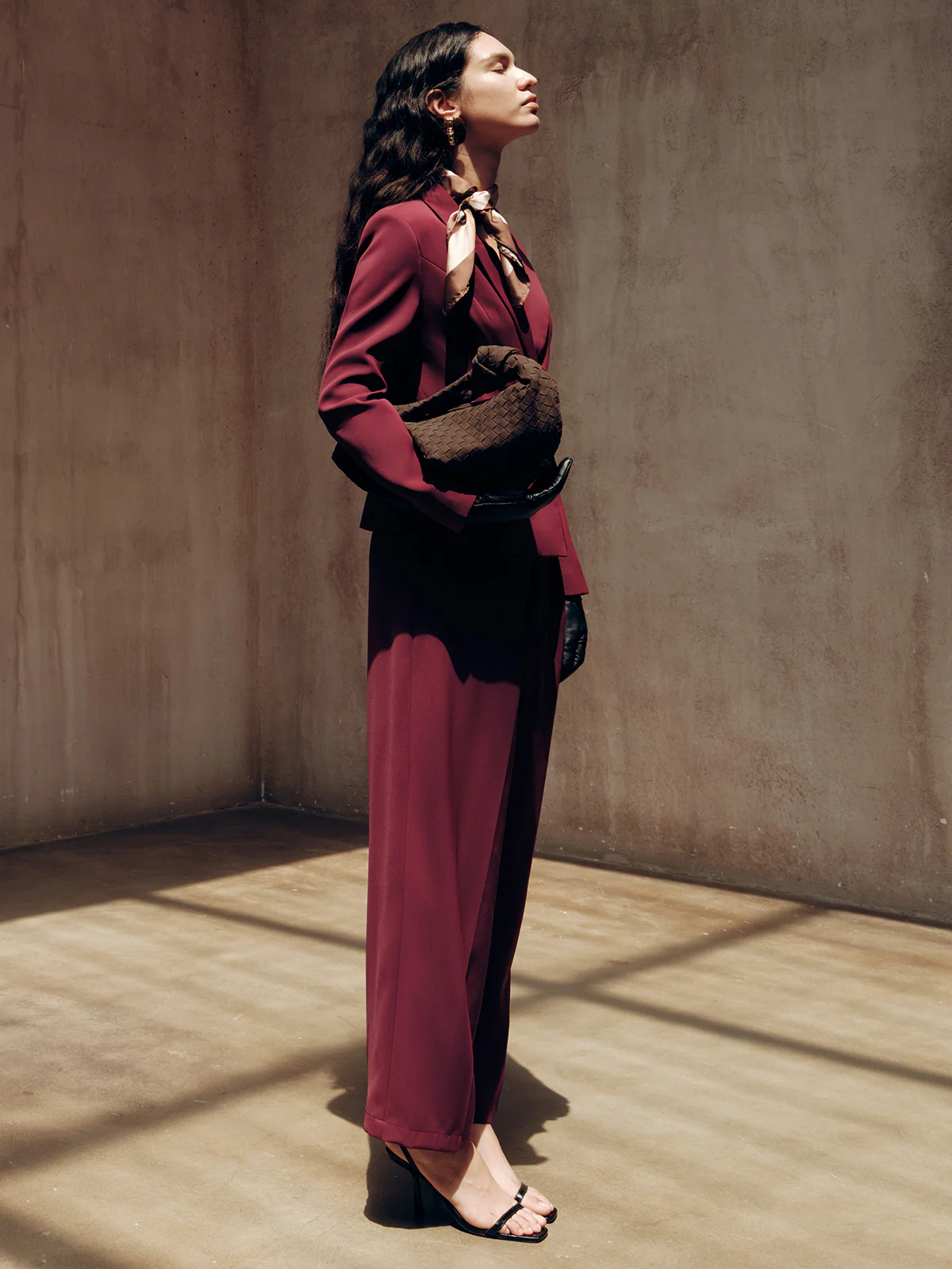 Mid-Waist Pleated Wide-Leg Pants - Wholesalesil