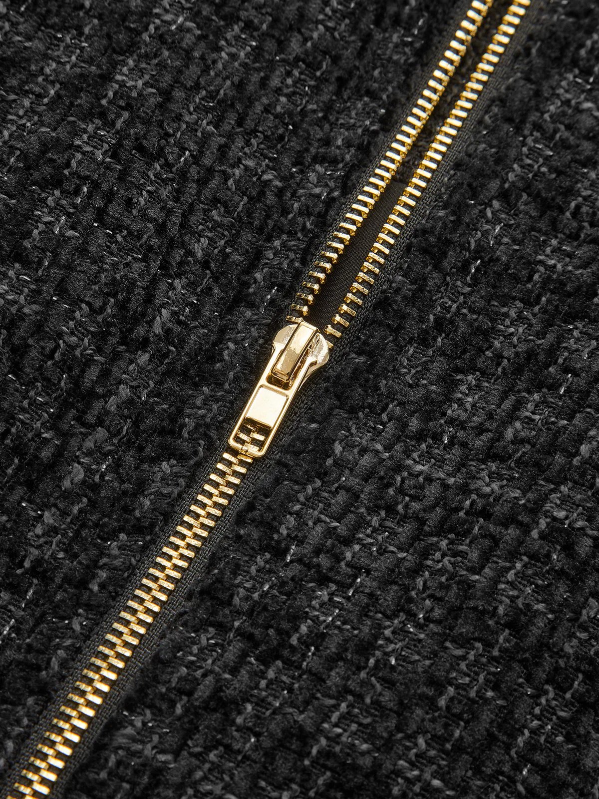 Chain Detail Tweed Sleeveless Mini Dress - Wholesalesil