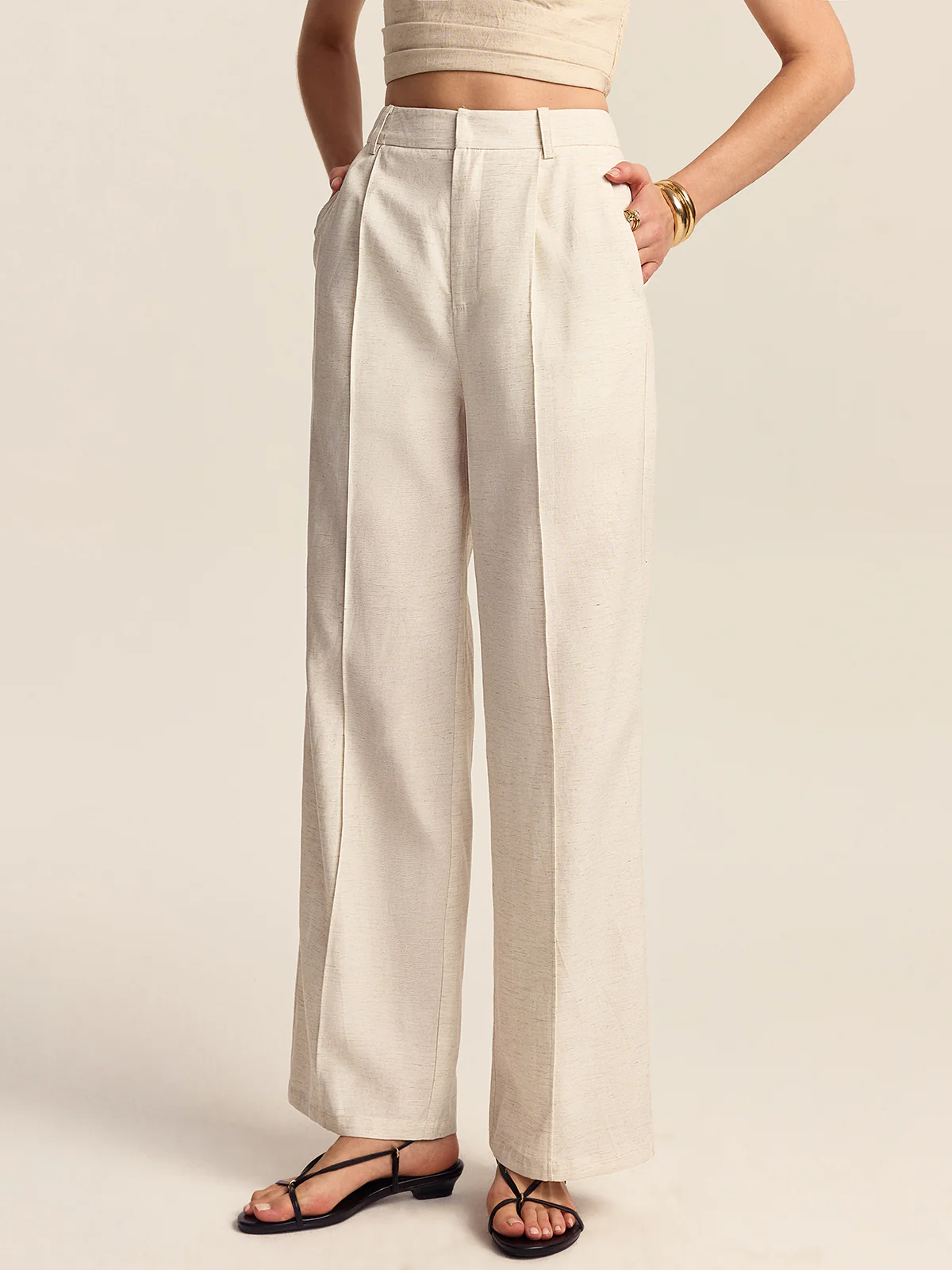 Tencel-Linen Blend Trousers - Wholesalesil