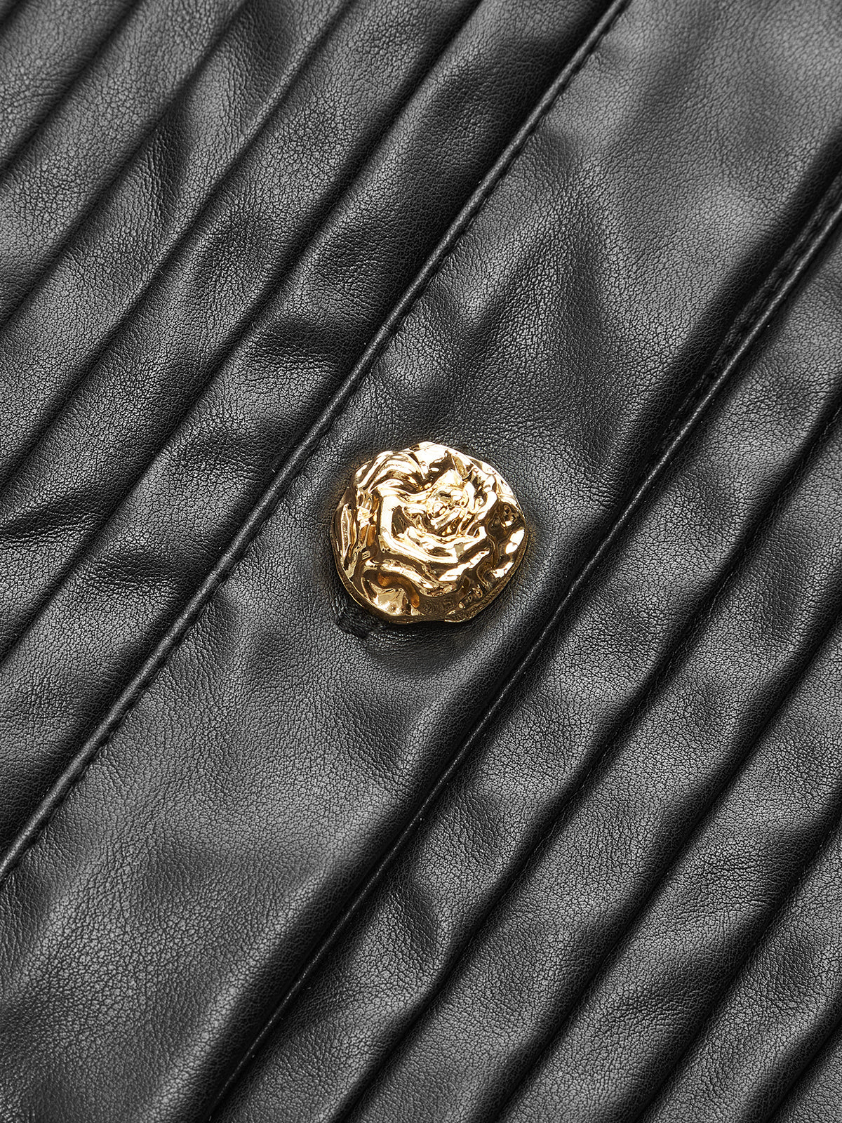 Belted Faux Leather Textured Jacket - Wholesalesil