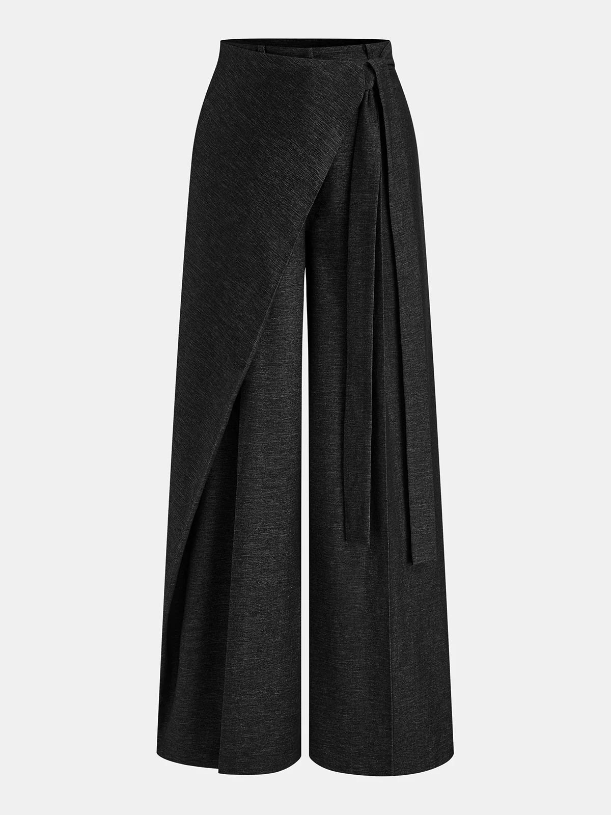 Asymmetric Wrap Wide-Leg Pants - Wholesalesil