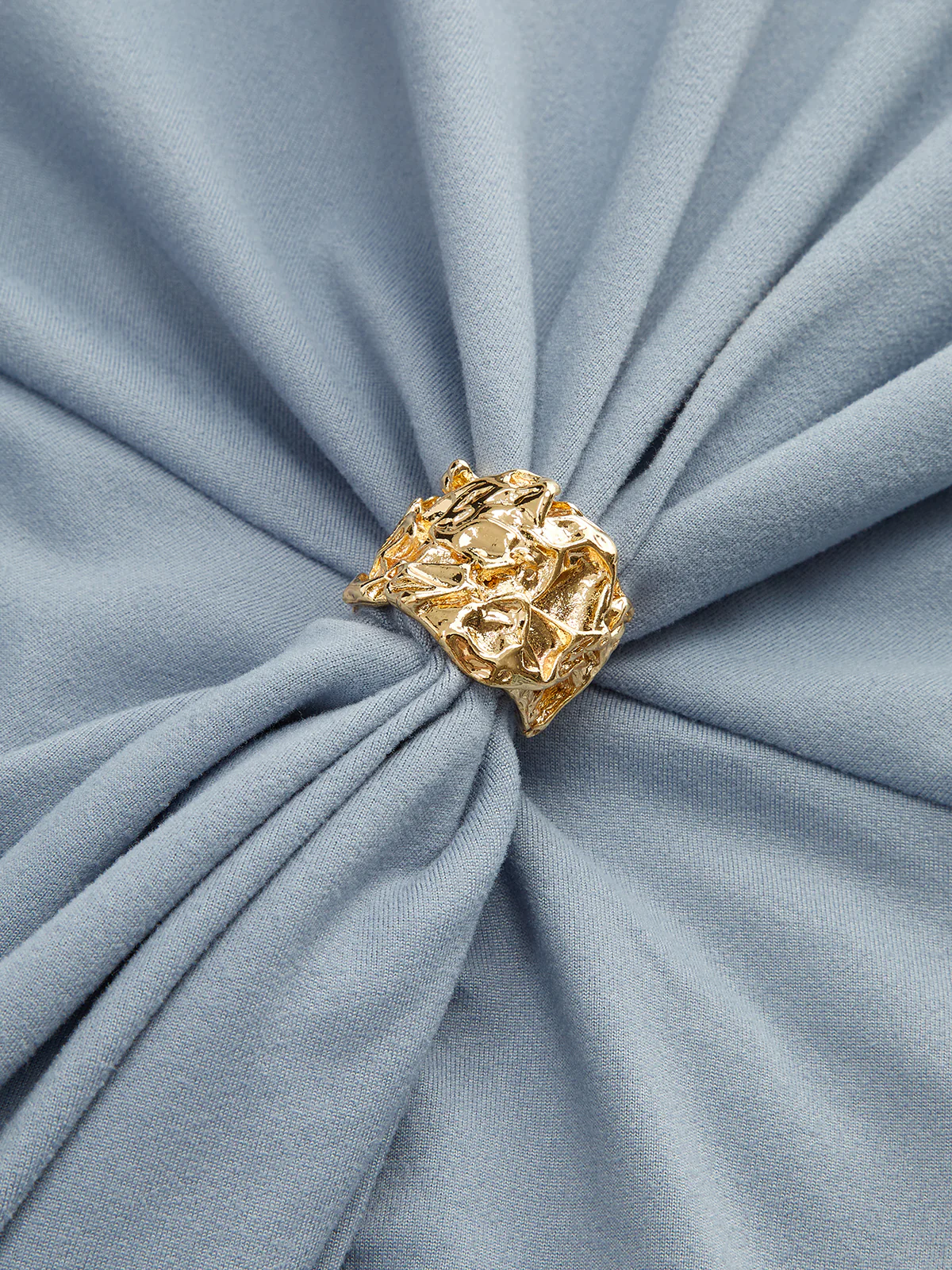 Waist-Twist Metal Buckle Maxi Dress - Wholesalesil