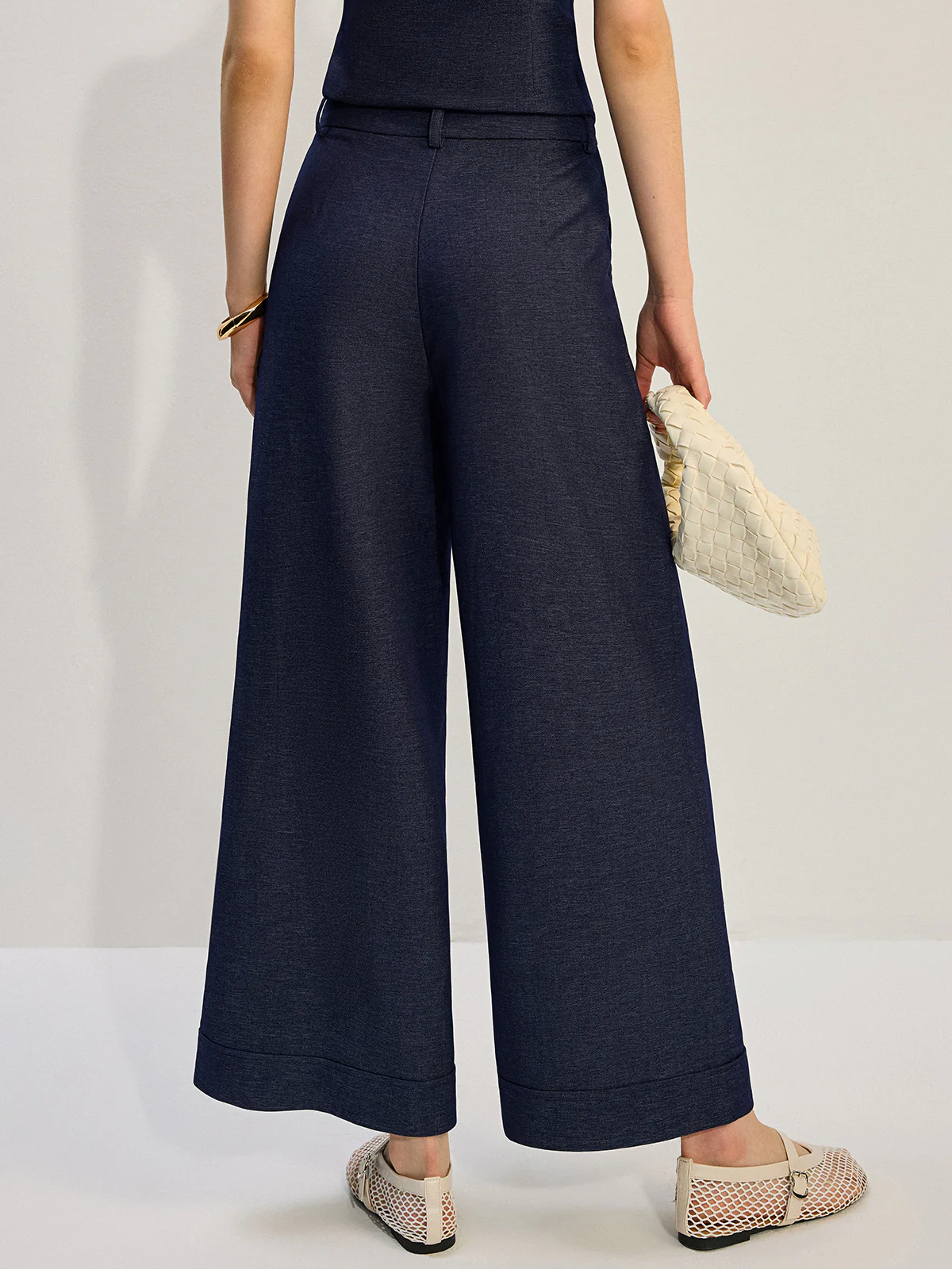 Denim Wide-Leg Pants - Wholesalesil