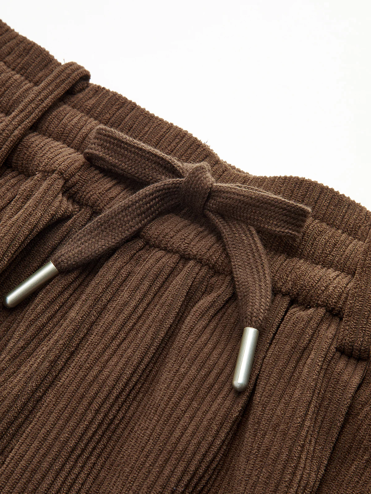 Mid-Waist Corduroy Wide-Leg Drawstring Pants - Wholesalesil