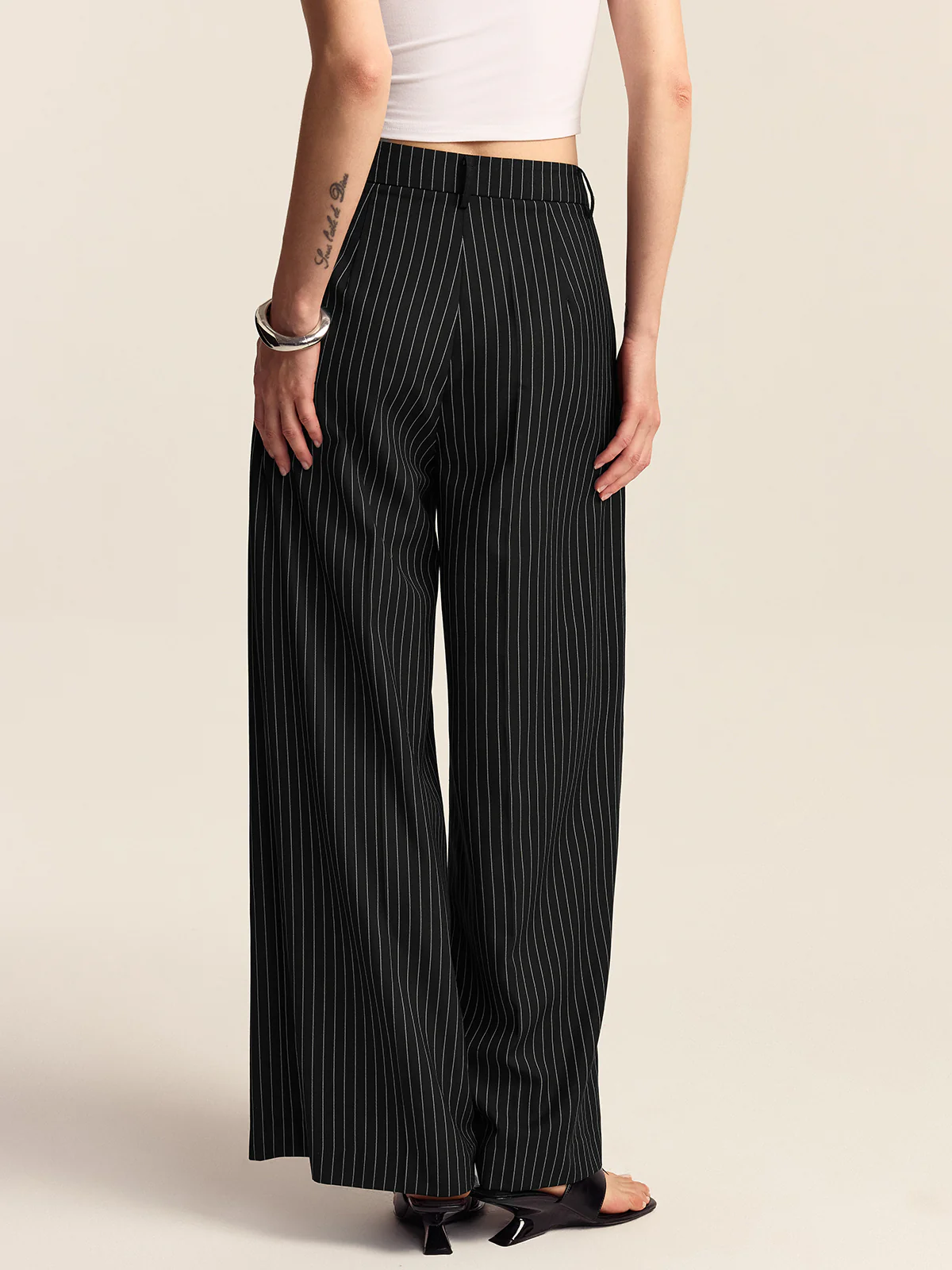 Striped Wide-Leg Pants - Wholesalesil