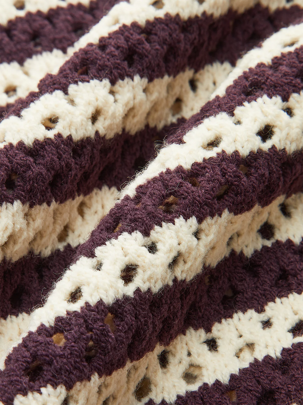 Striped Crochet Knit Cardigan - Wholesalesil