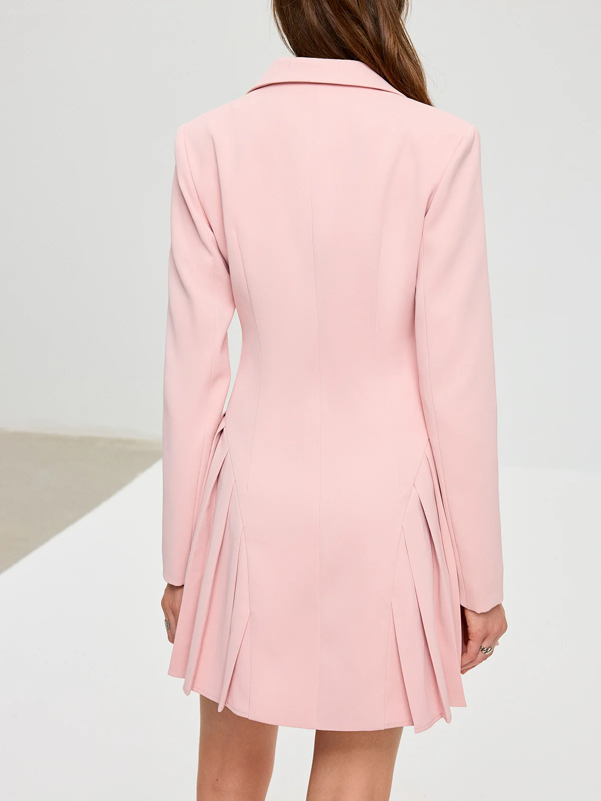 Pleated Fitted Blazer Dress - Wholesalesil