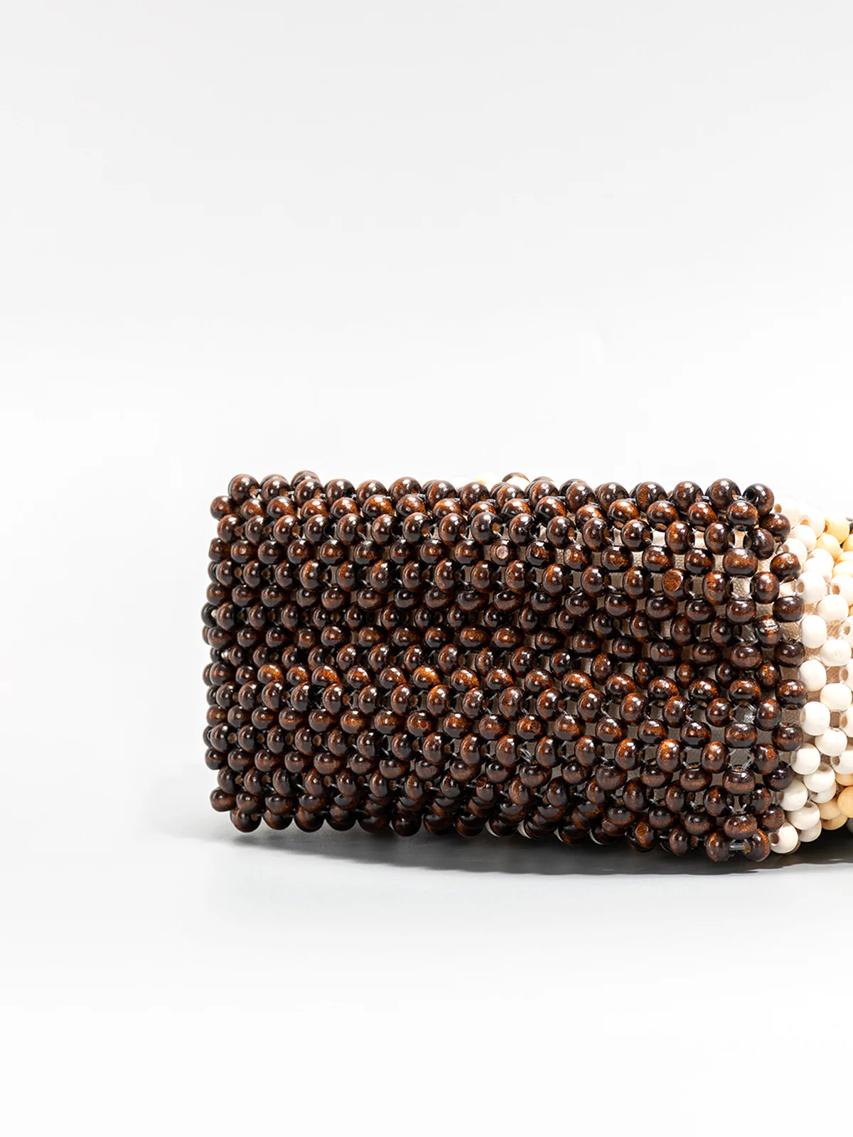 Striped Wooden Beaded Tote Bag - Wholesalesil