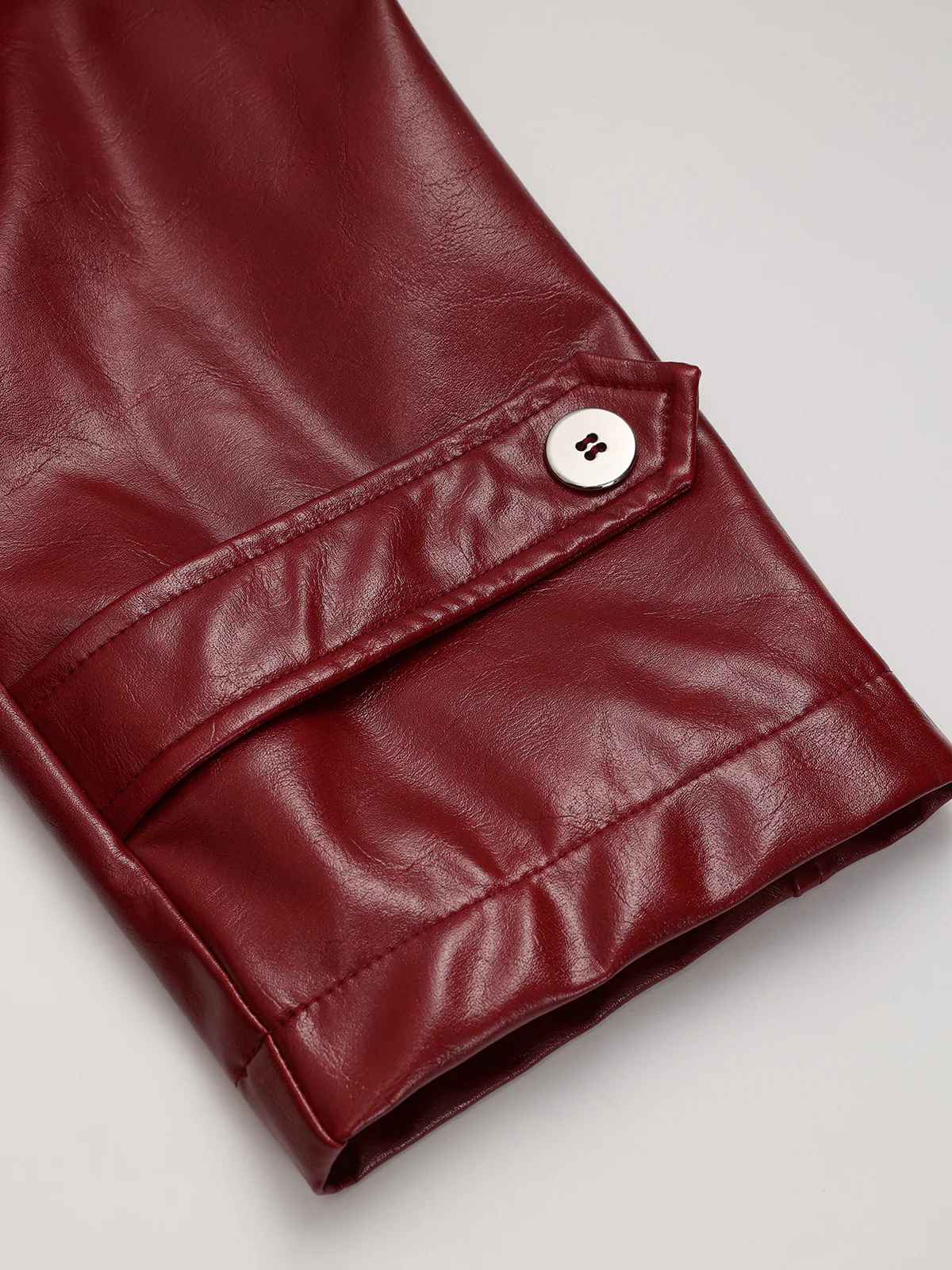 Belted Faux Leather Long Trench Coat - Wholesalesil