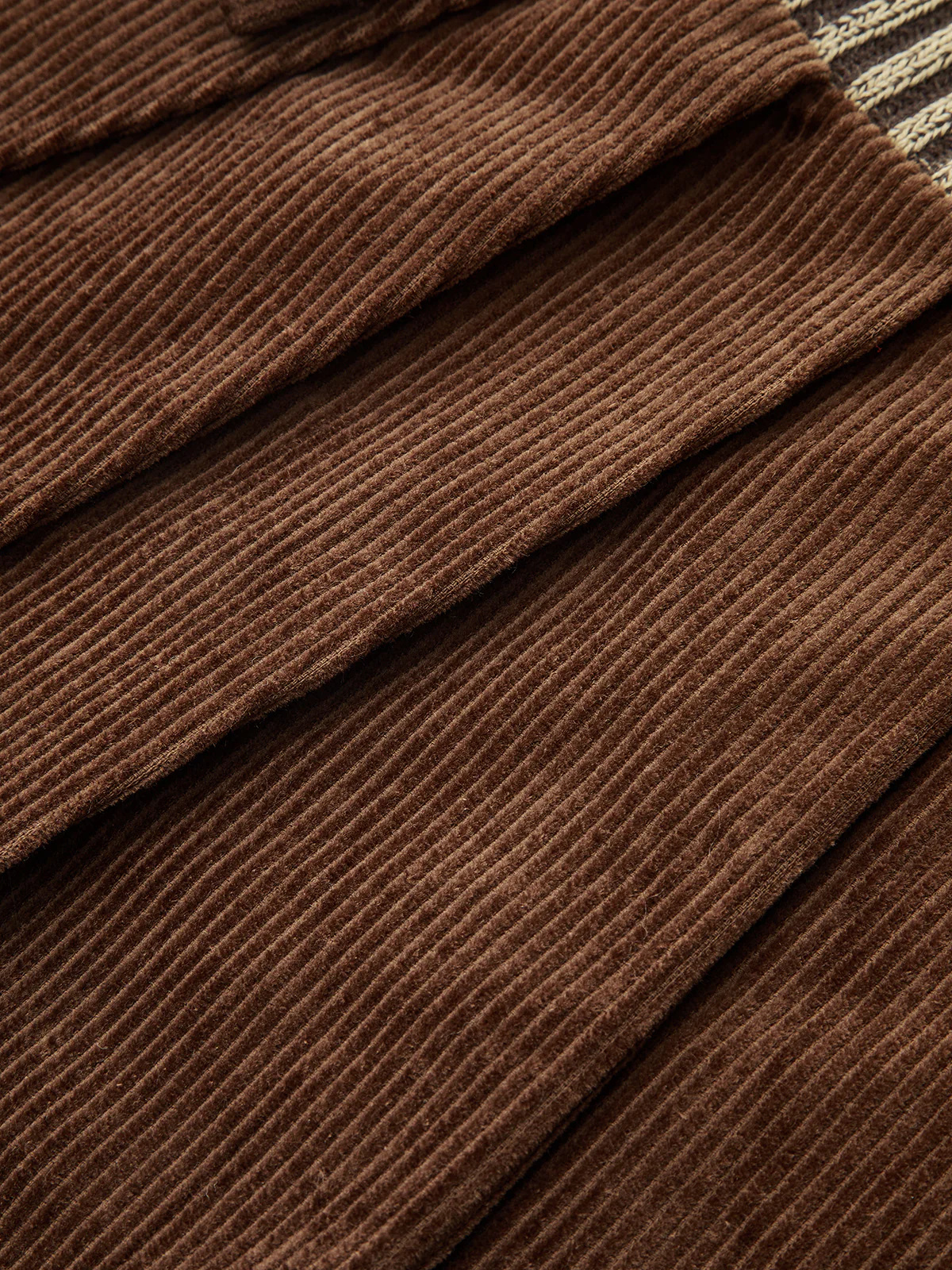 Belted Corduroy Pleated Mini Skirt with Knit Waistband - Wholesalesil