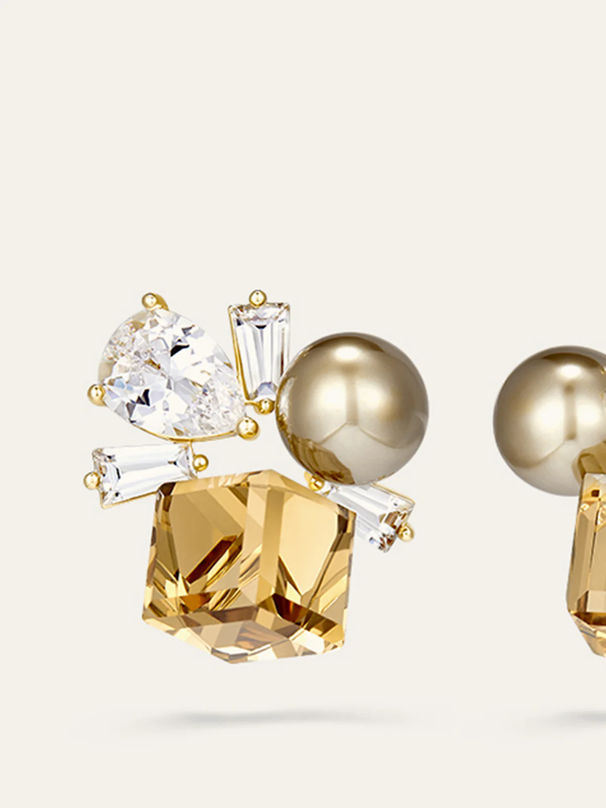 Crystal and Pearl Cluster Earrings - Wholesalesil