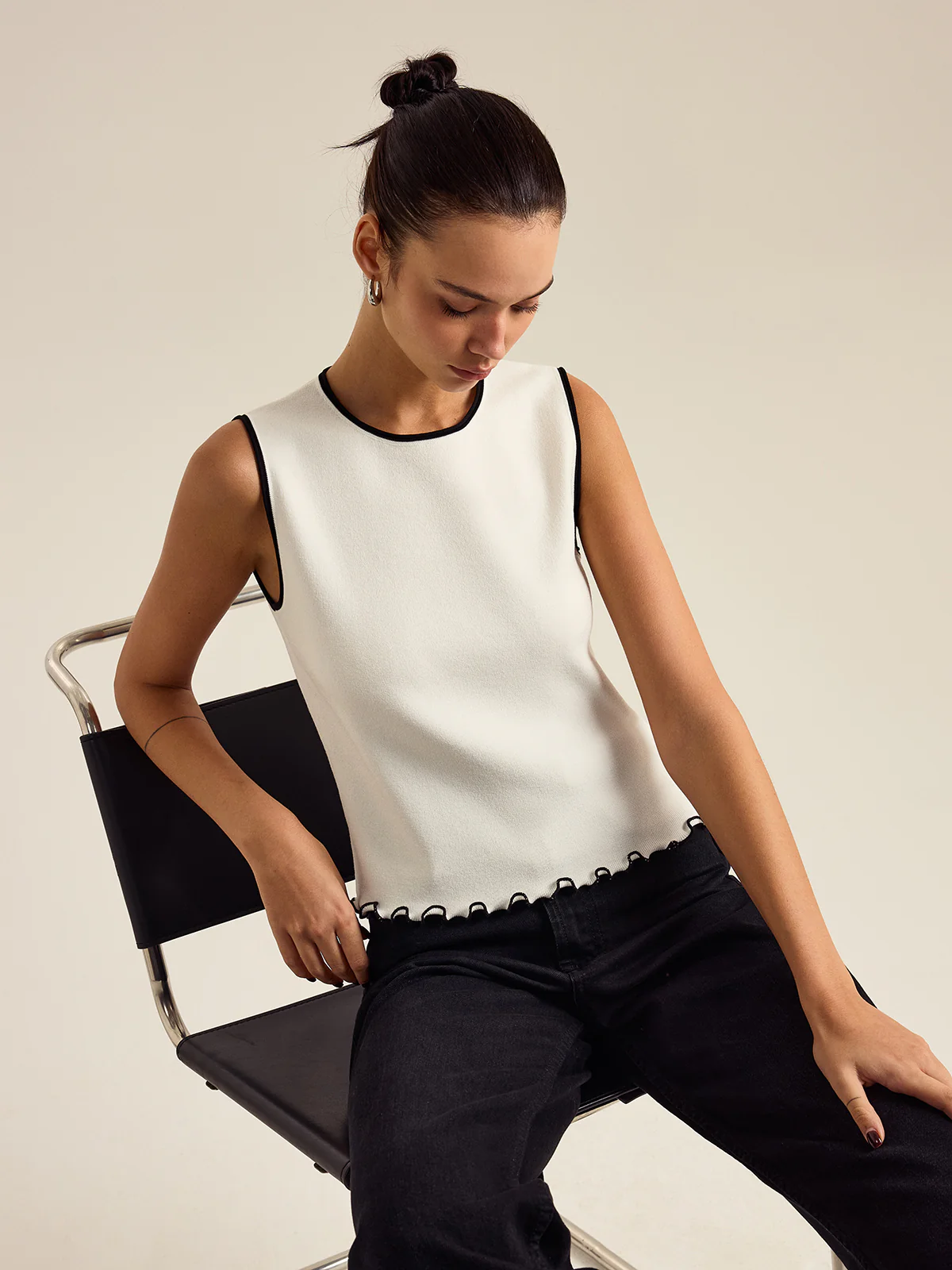 Contrasting Trim Tank Top - Wholesalesil