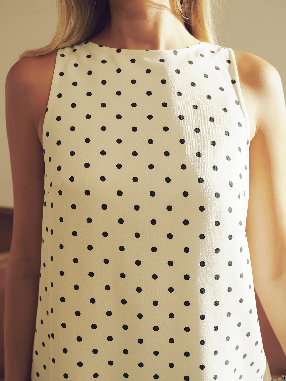 Polka Dot Mini Dress with Back Bow Detail - Wholesalesil