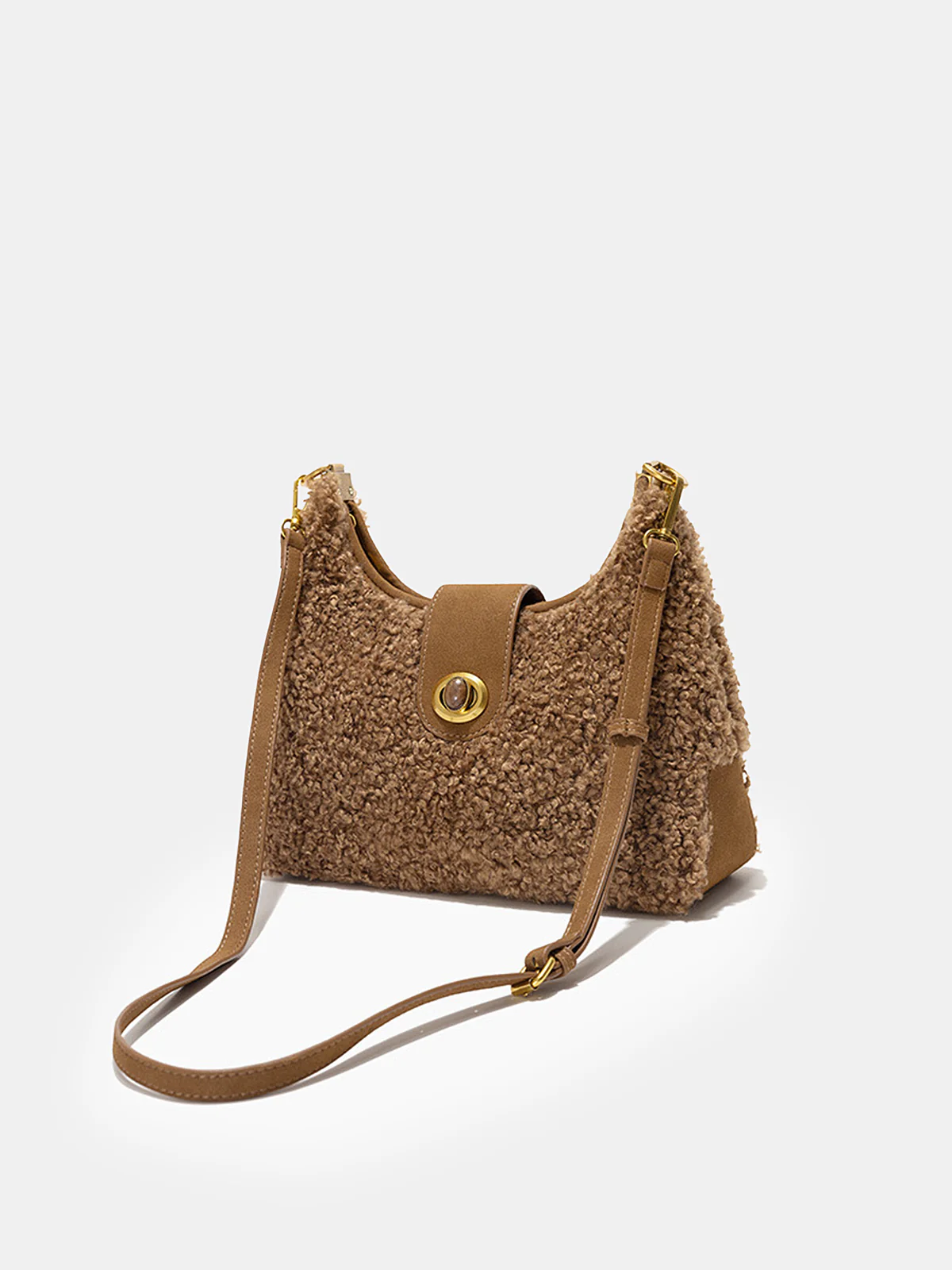 Faux Shearling Hobo Bag - Wholesalesil