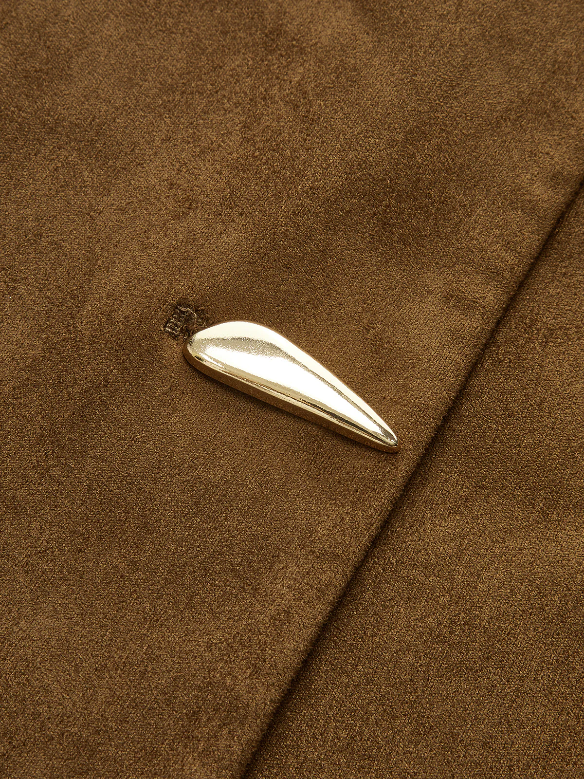 Metal Button Suede Effect Vest - Wholesalesil